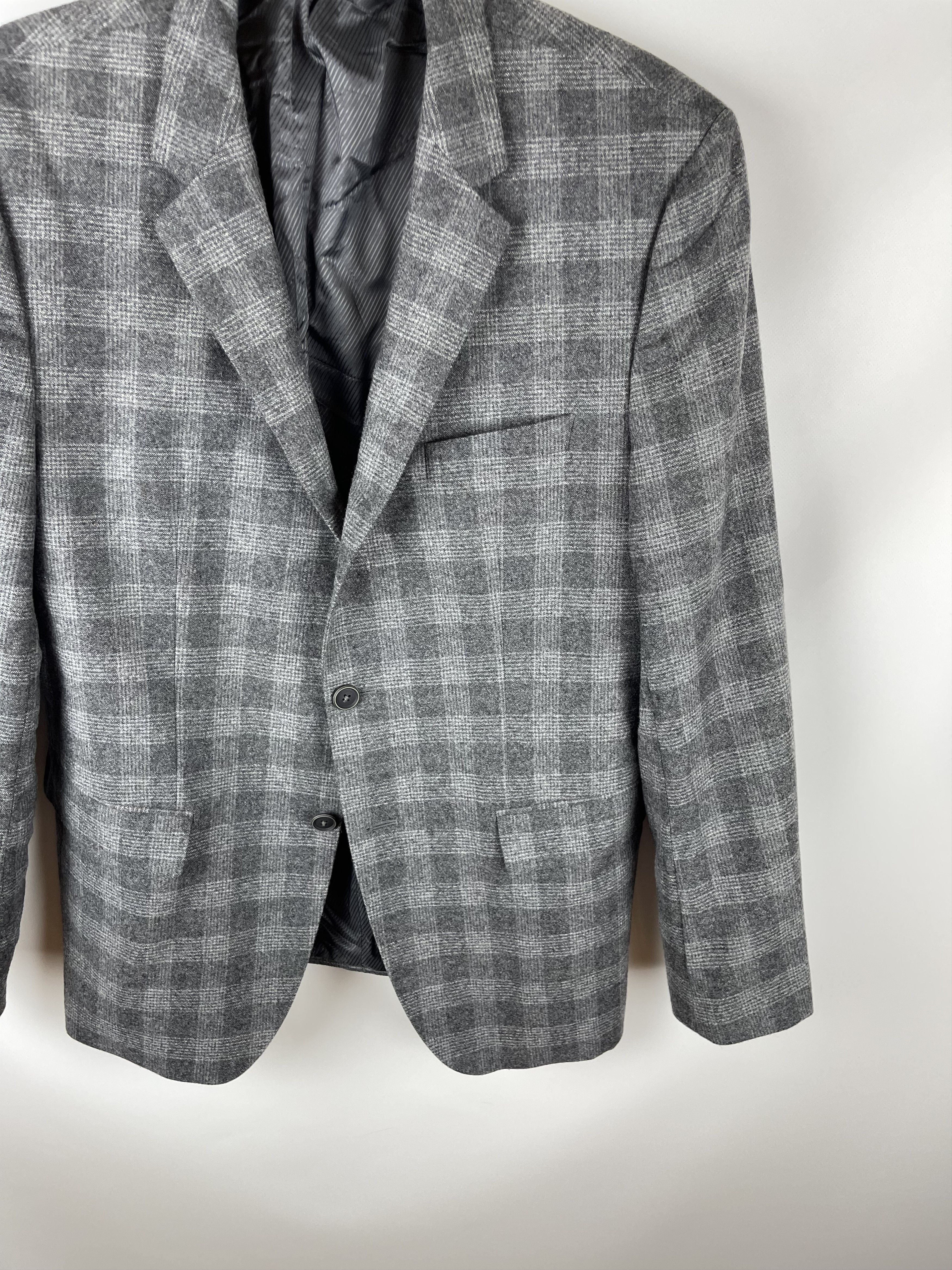 Hugo Boss Hugo Boss Stretch wool plaid checkered 2 button blazer Size 42R - 4 Thumbnail