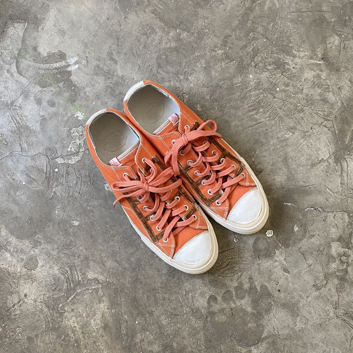 image of Visvim - Skagway Lo Folk Shoes in Orange, Men's (Size 10)
