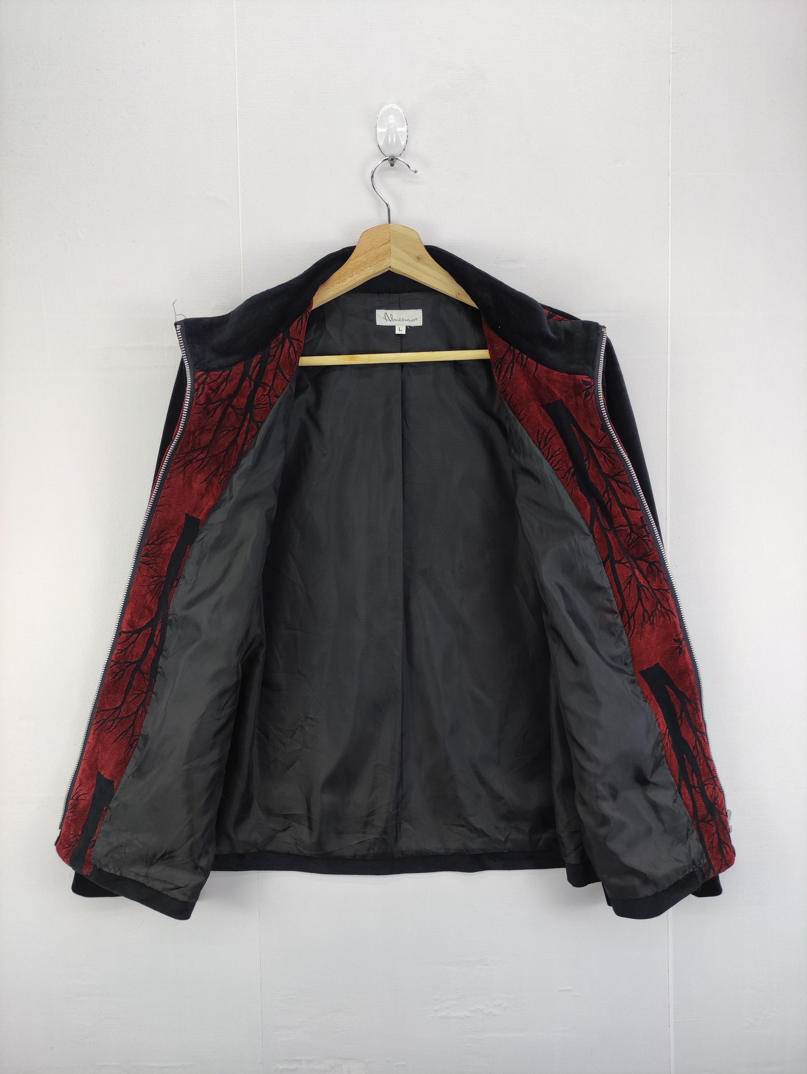 Japanese Brand Vintage Almernays Velvet Tree Design Jacket Zipper Size M / US 6-8 / IT 42-44 - 4 Thumbnail