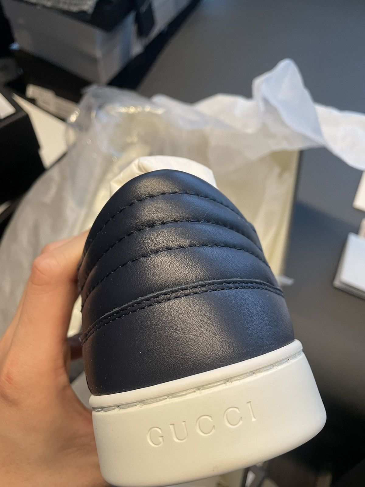 Gucci New Rare Limited Edition Supreme Gucci Logo Leather Sneaker Size US 12 / EU 45 - 20 Thumbnail