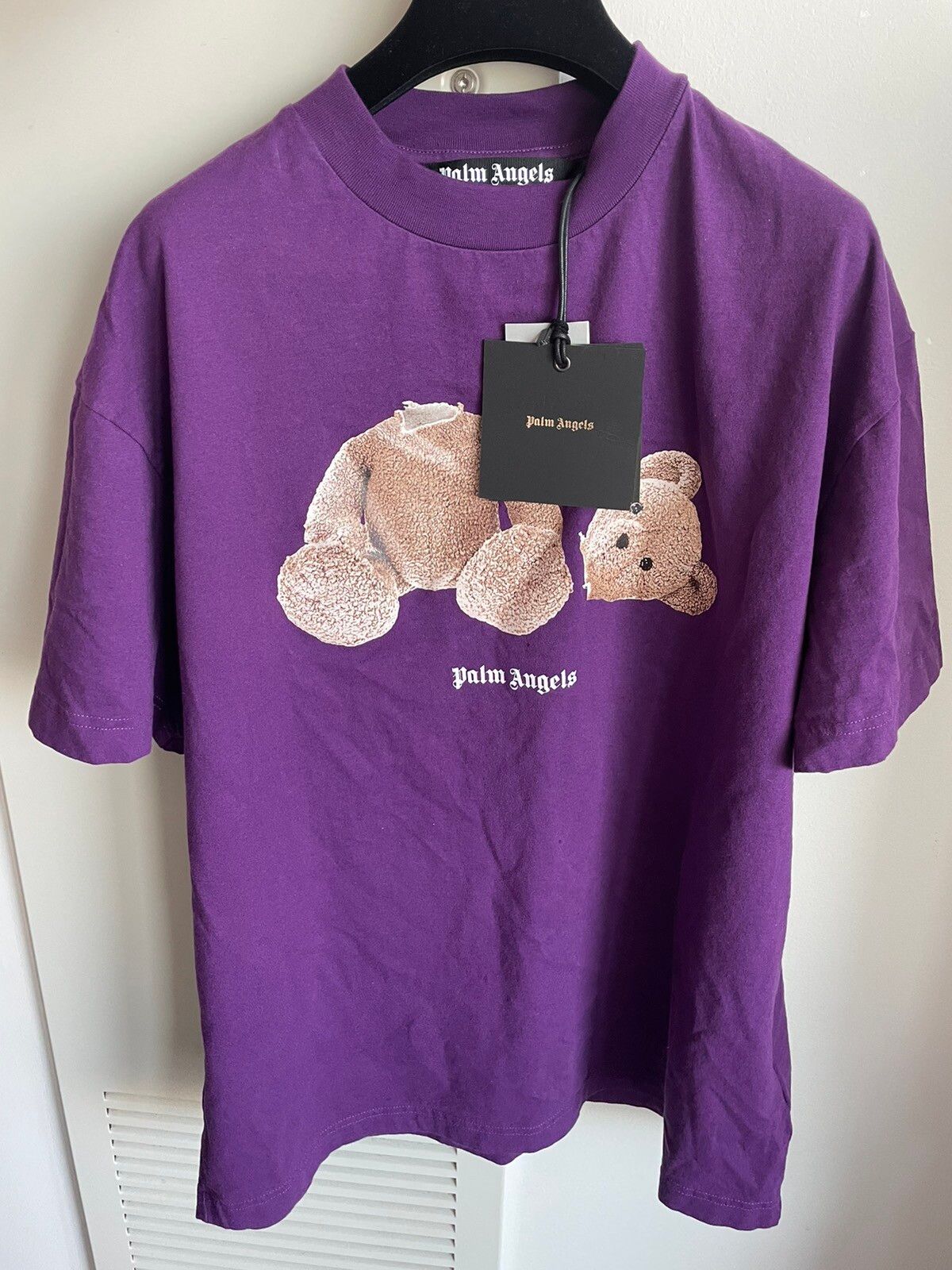 Pre-owned Palm Angels Limited Edition Iconic Classic Logo Bear Tee In Purple