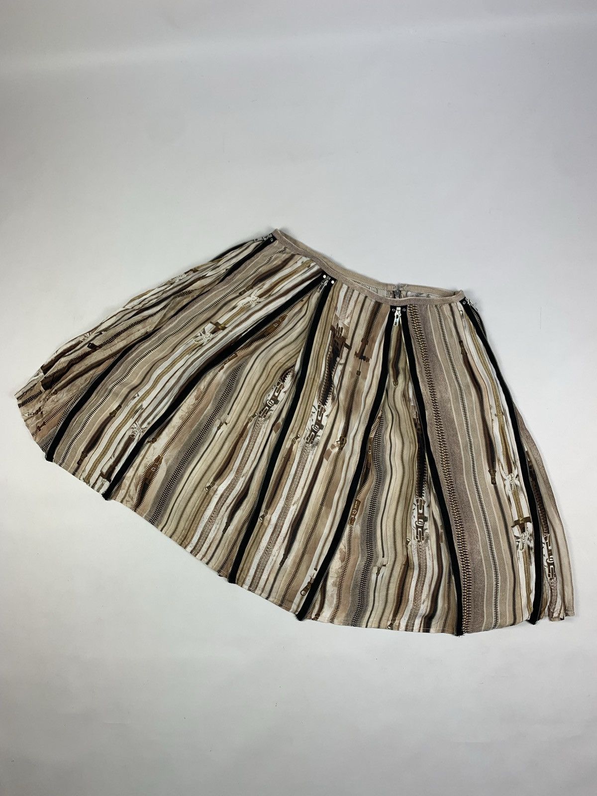 image of Jpg Jean Paul Gaultier Trompe L'oeil Zip Printed Skirt, Women's (Size 27)