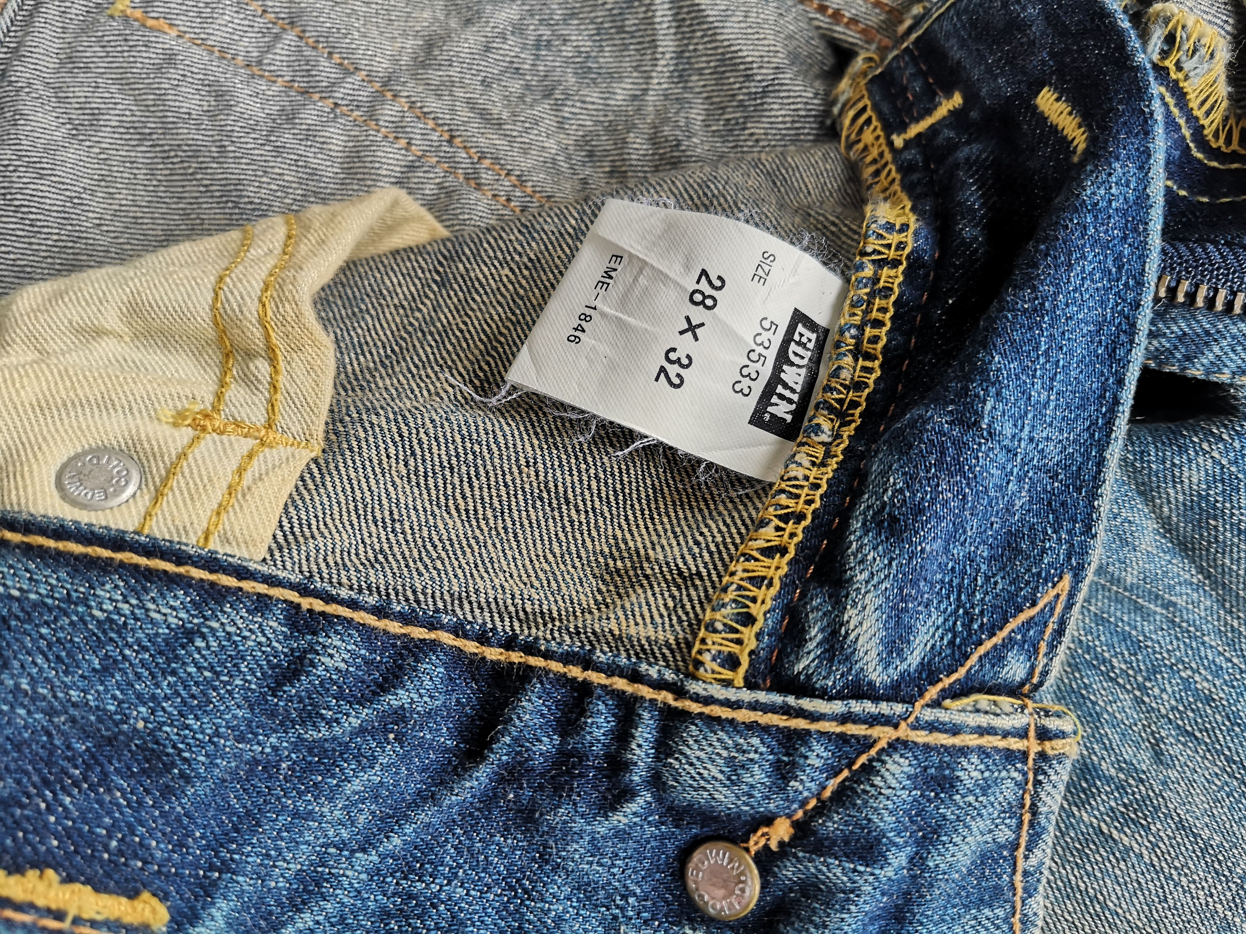 Edwin × If Six Was Nine VINTAGE EDWIN 53533 DISTRESSED REBEL JEANS Size US 28 / EU 44 - 20 Thumbnail