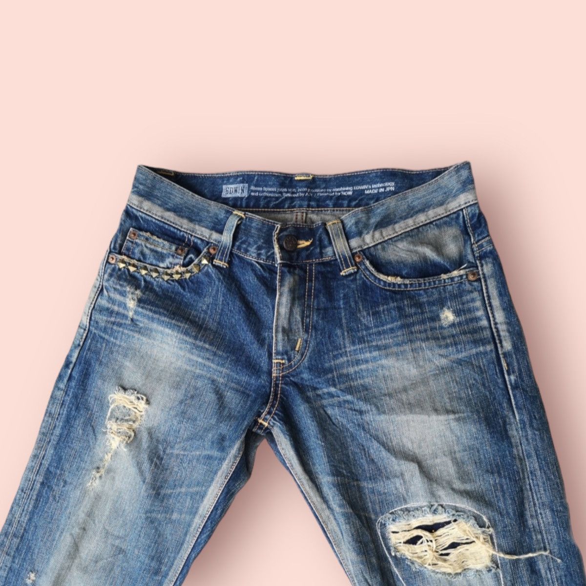 Edwin × If Six Was Nine VINTAGE EDWIN 53533 DISTRESSED REBEL JEANS Size US 28 / EU 44 - 12 Thumbnail