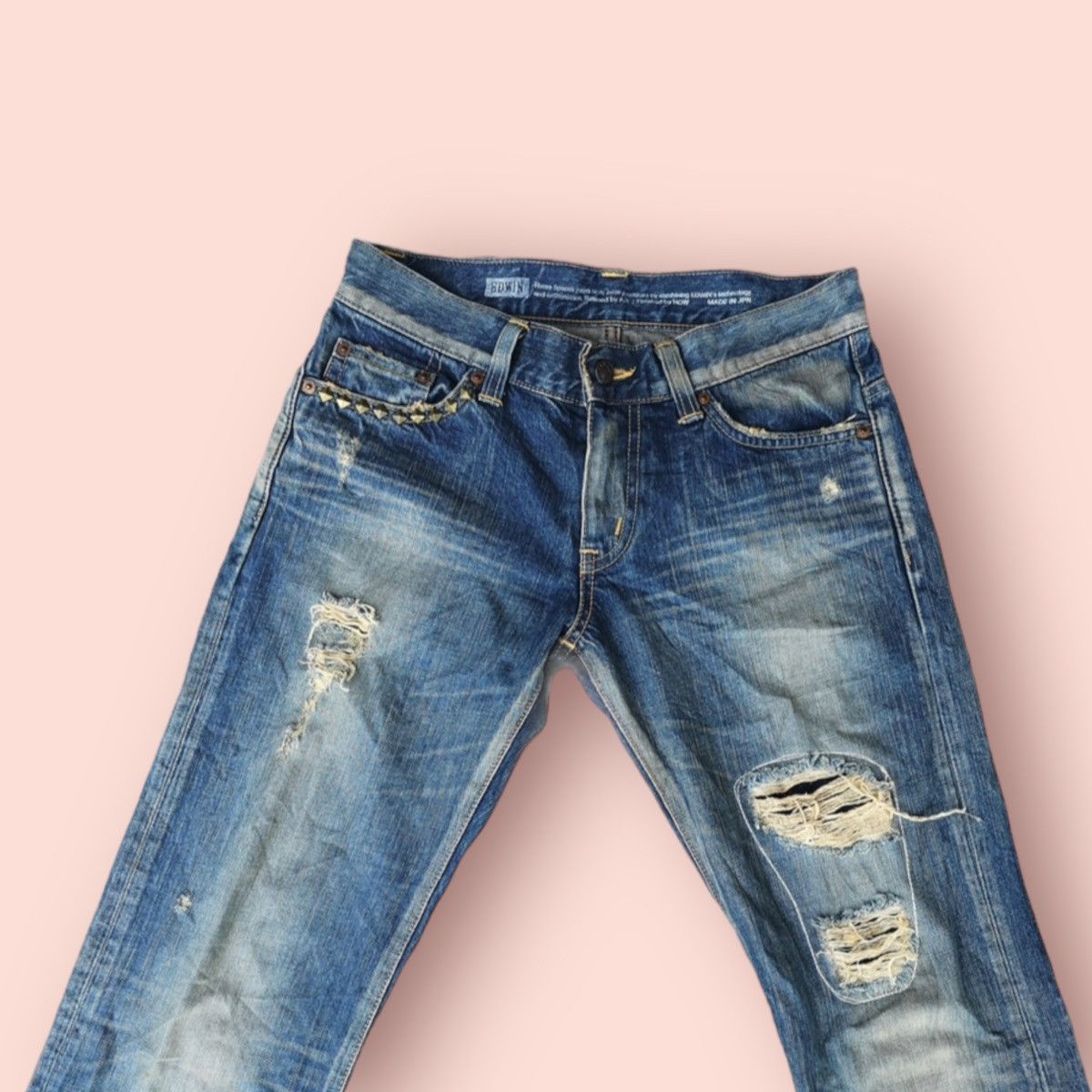 Edwin × If Six Was Nine VINTAGE EDWIN 53533 DISTRESSED REBEL JEANS Size US 28 / EU 44 - 3 Thumbnail