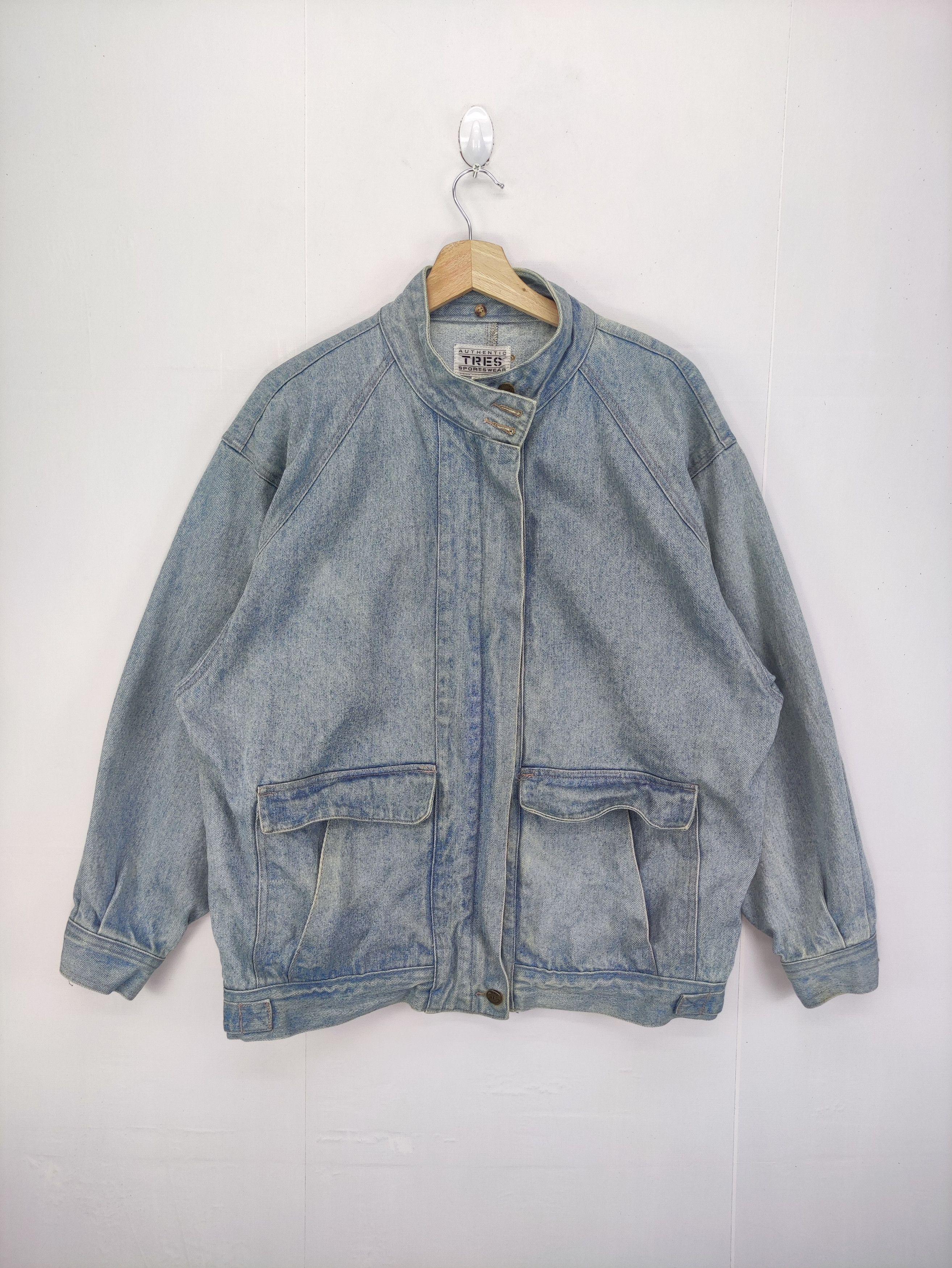 Denime Vintage Tres Sportswear Denim Jacket Zipper Size XL / US 12-14 / IT 48-50 - 1 Thumbnail