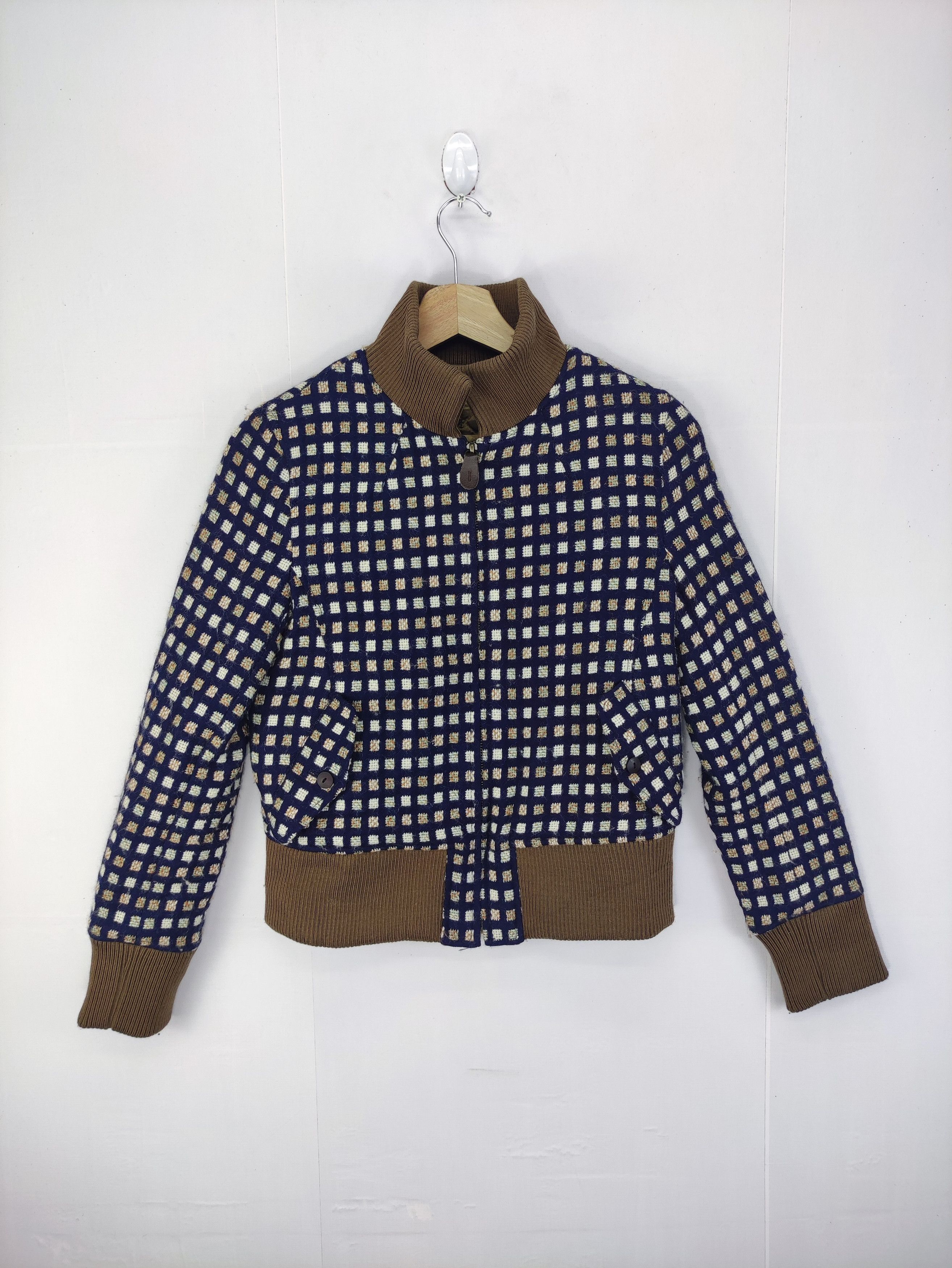 image of Vintage Wool Jacket Zipper By Tomorrow Land, Women's (Size XS)