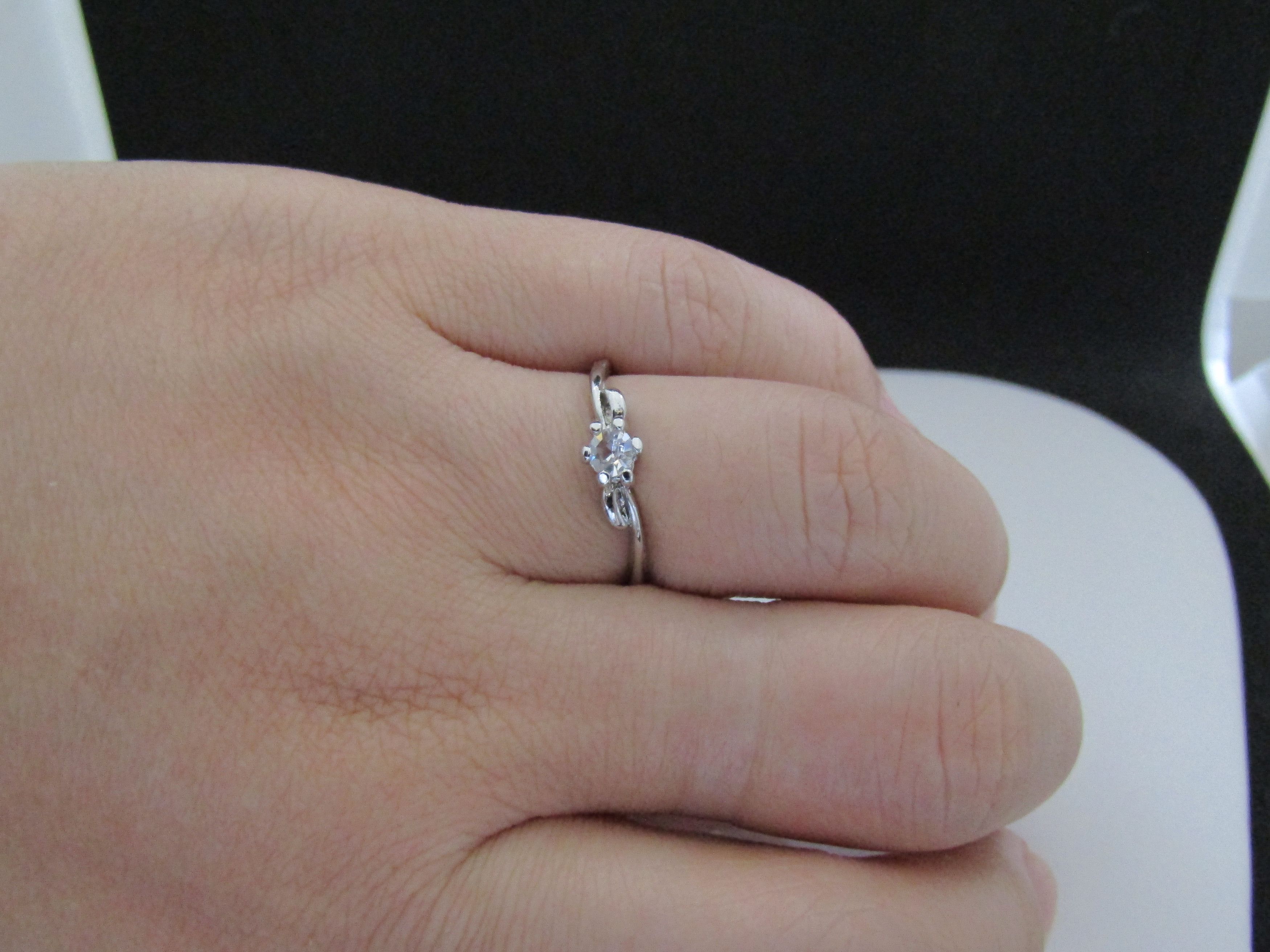 Jewelry Small Clear CZ Tibetan Silver Ring - Size 8 Size ONE SIZE - 3 Thumbnail
