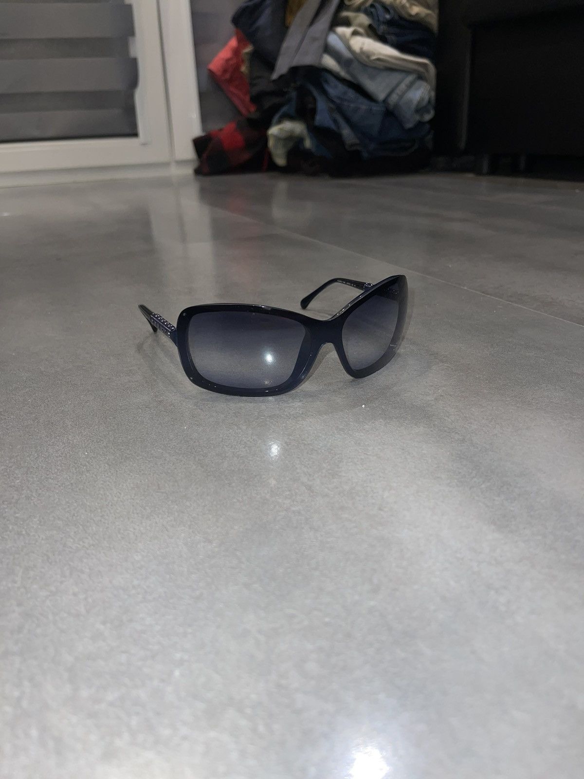 Chanel Chanel 6036 C.503/42 Dark Blue Shield Sunglasses Size ONE SIZE - 3 Thumbnail