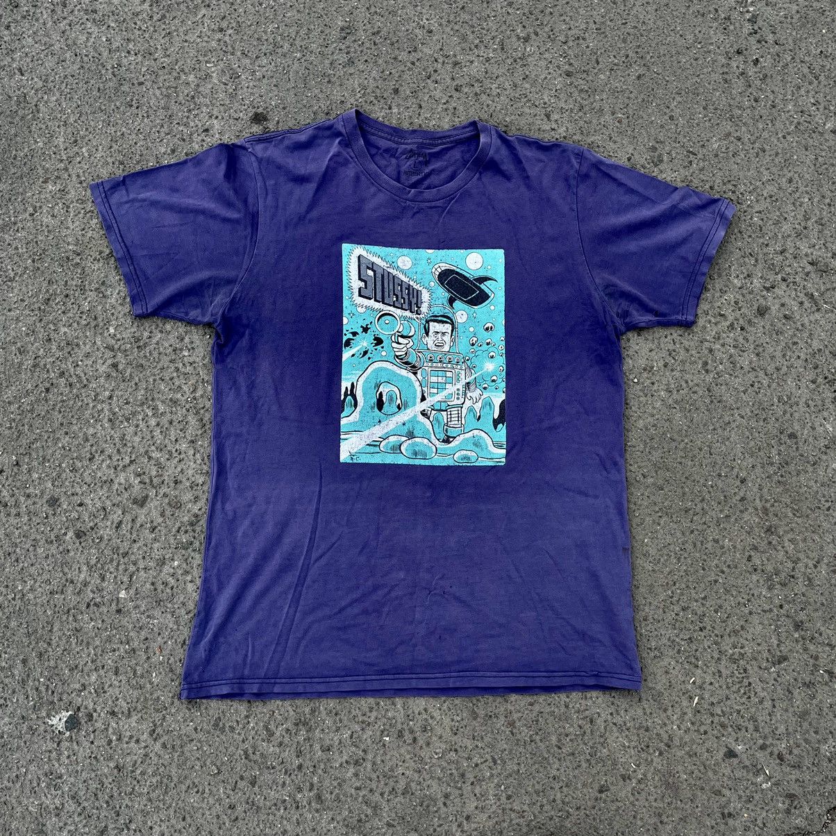 Vintage Vintage Y2K Stussy Daniel Clowes Graphic Tee Grunge Purple M Size US M / EU 48-50 / 2 - 1 Thumbnail
