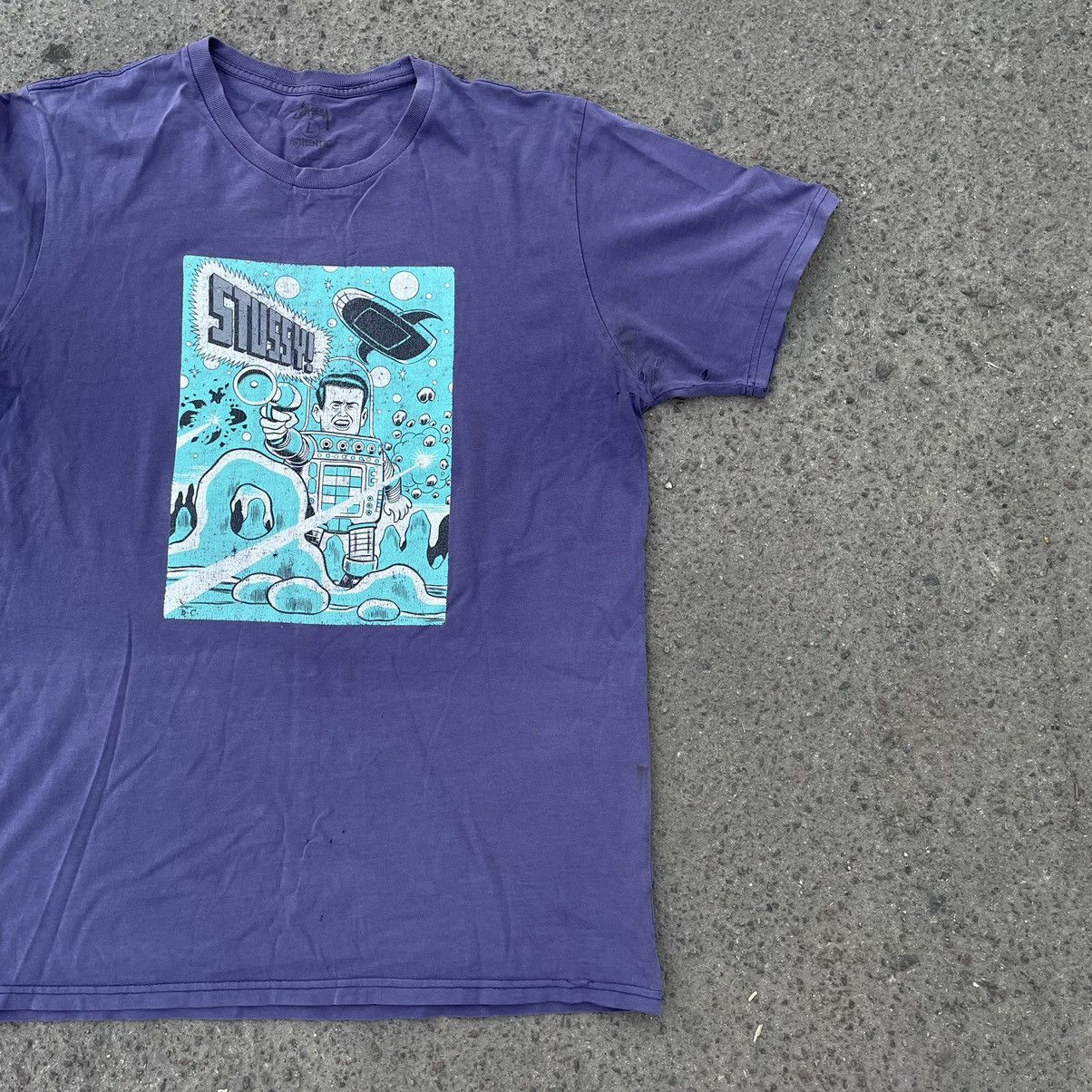 Vintage Vintage Y2K Stussy Daniel Clowes Graphic Tee Grunge Purple M Size US M / EU 48-50 / 2 - 3 Thumbnail