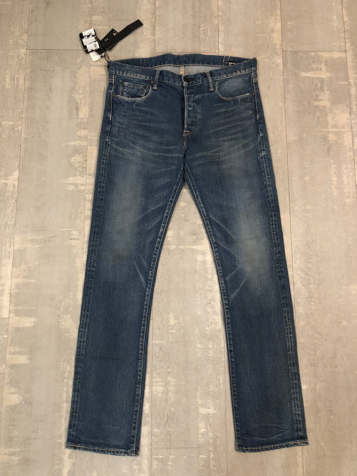 Kuro for Diamante Faded Indigo Denim Jeans