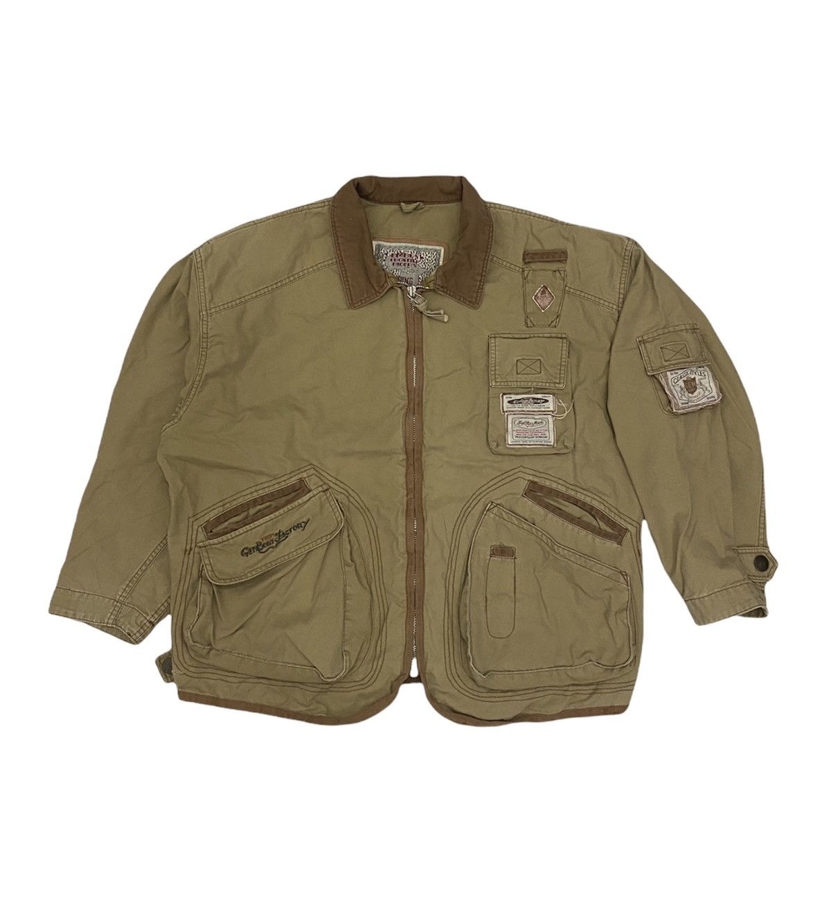 image of Racing x Vintage Gembony Frontier Rider Motorcycle Jacket in Brown, Men's (Size Medium)