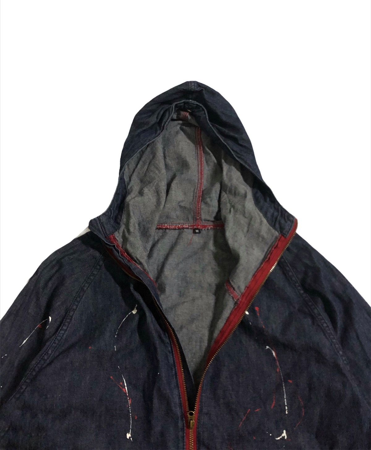 Japanese Brand × Vintage 🔥Blue B Soft Denim Hoodies Jacket Size US M / EU 48-50 / 2 - 6 Thumbnail