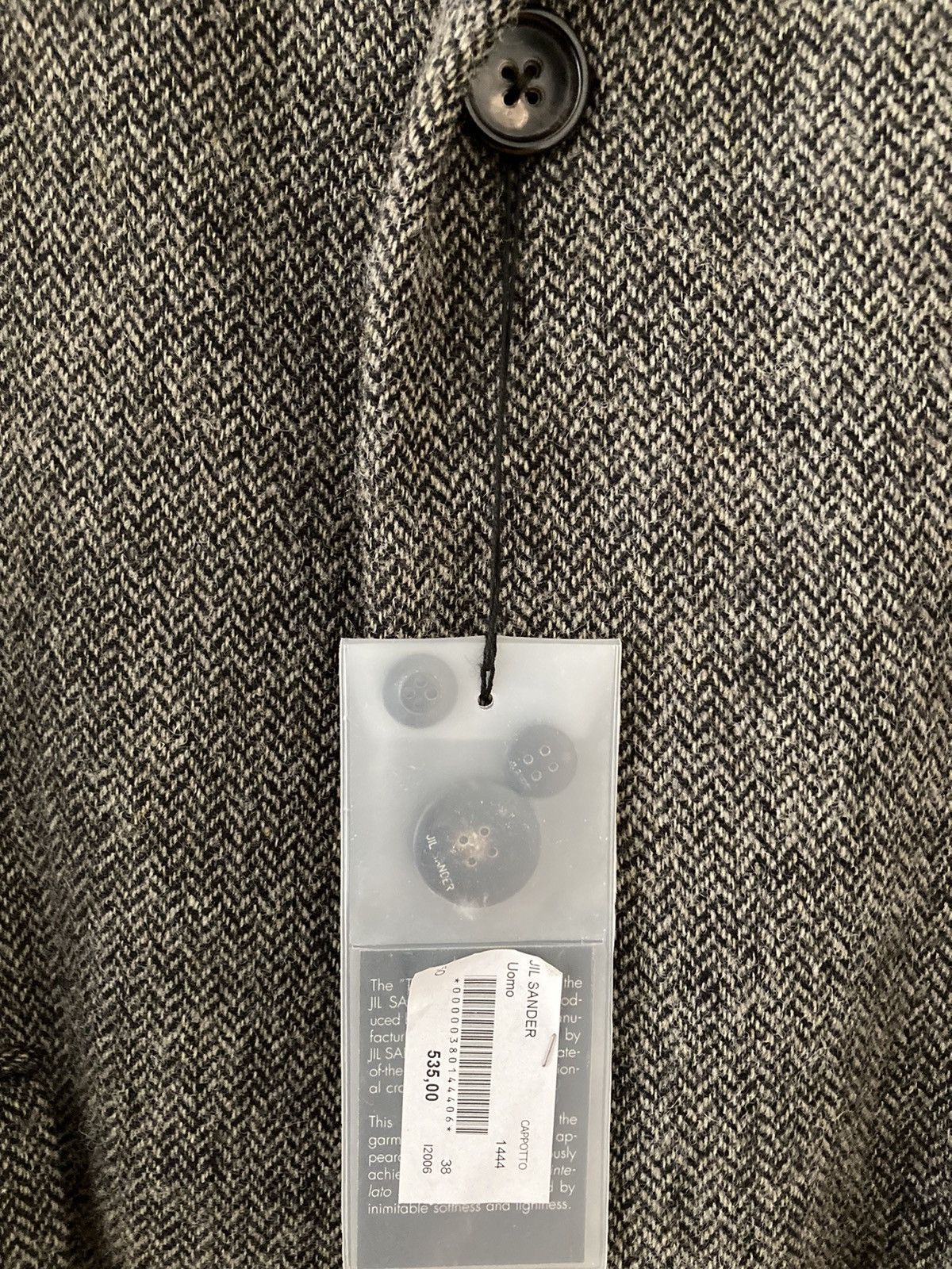 Jil Sander BNWT JIL SANDER (RAF SIMONS) HERRINGBONE TWEED COAT - FW2008 Size US M / EU 48-50 / 2 - 16 Thumbnail