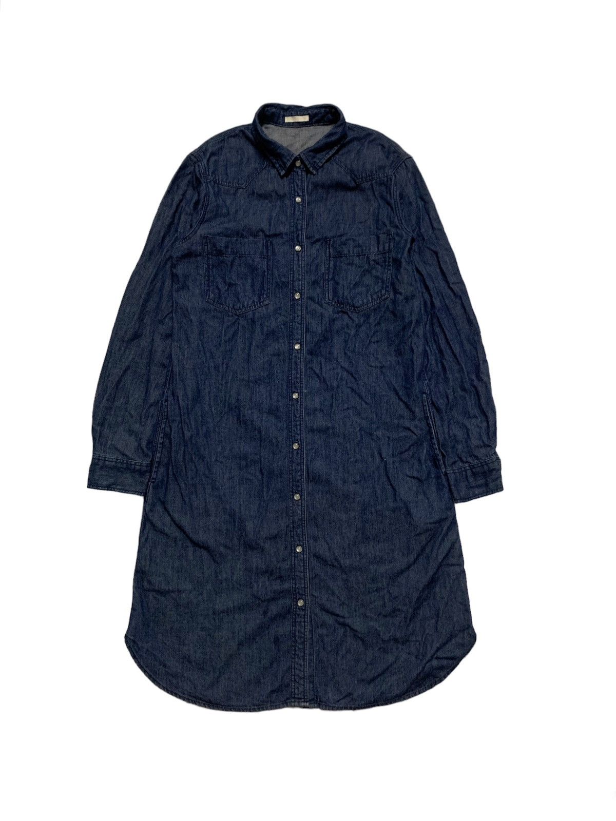 GU × Japanese Brand Japanesebrand Gu Soft Denim Long Jacket Size S / US 4 / IT 40 - 1 Thumbnail