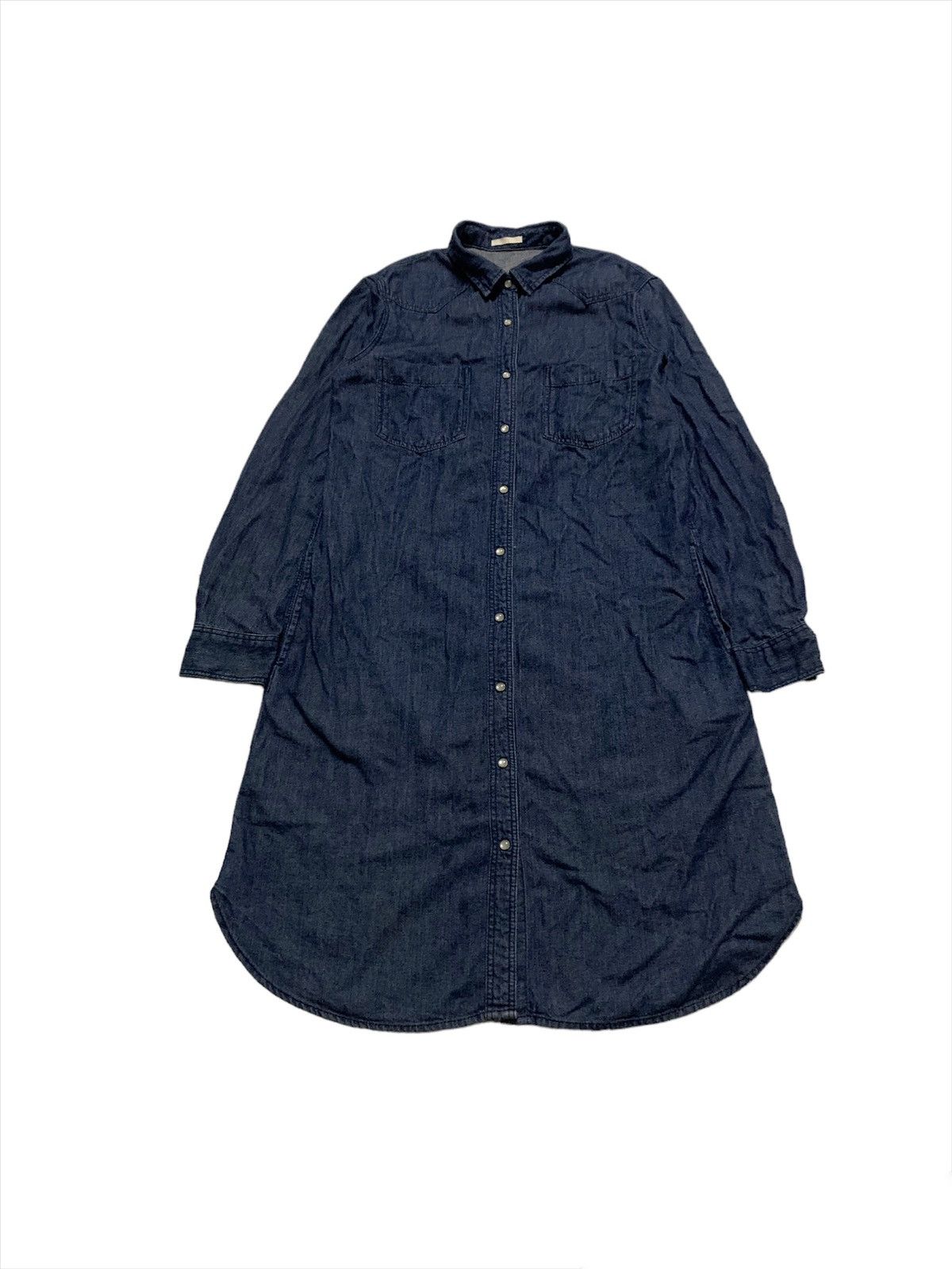 GU × Japanese Brand Japanesebrand Gu Soft Denim Long Jacket Size S / US 4 / IT 40 - 4 Thumbnail