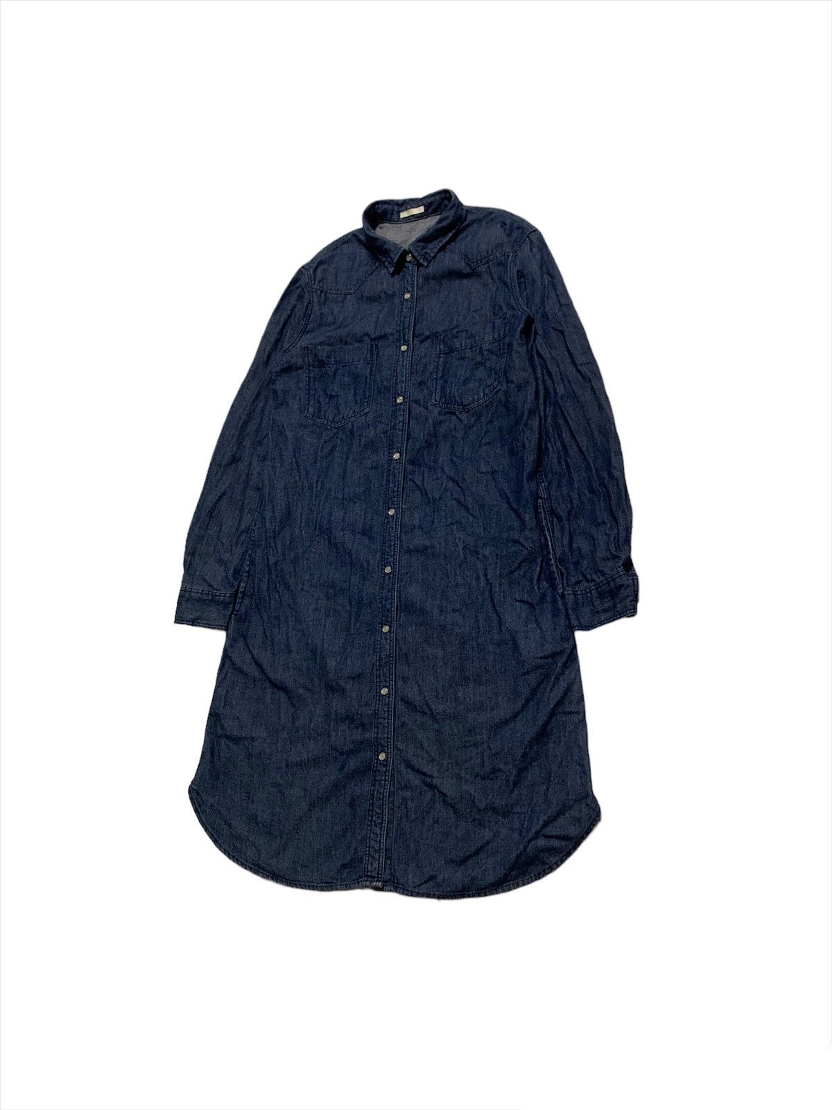 GU × Japanese Brand Japanesebrand Gu Soft Denim Long Jacket Size S / US 4 / IT 40 - 3 Thumbnail