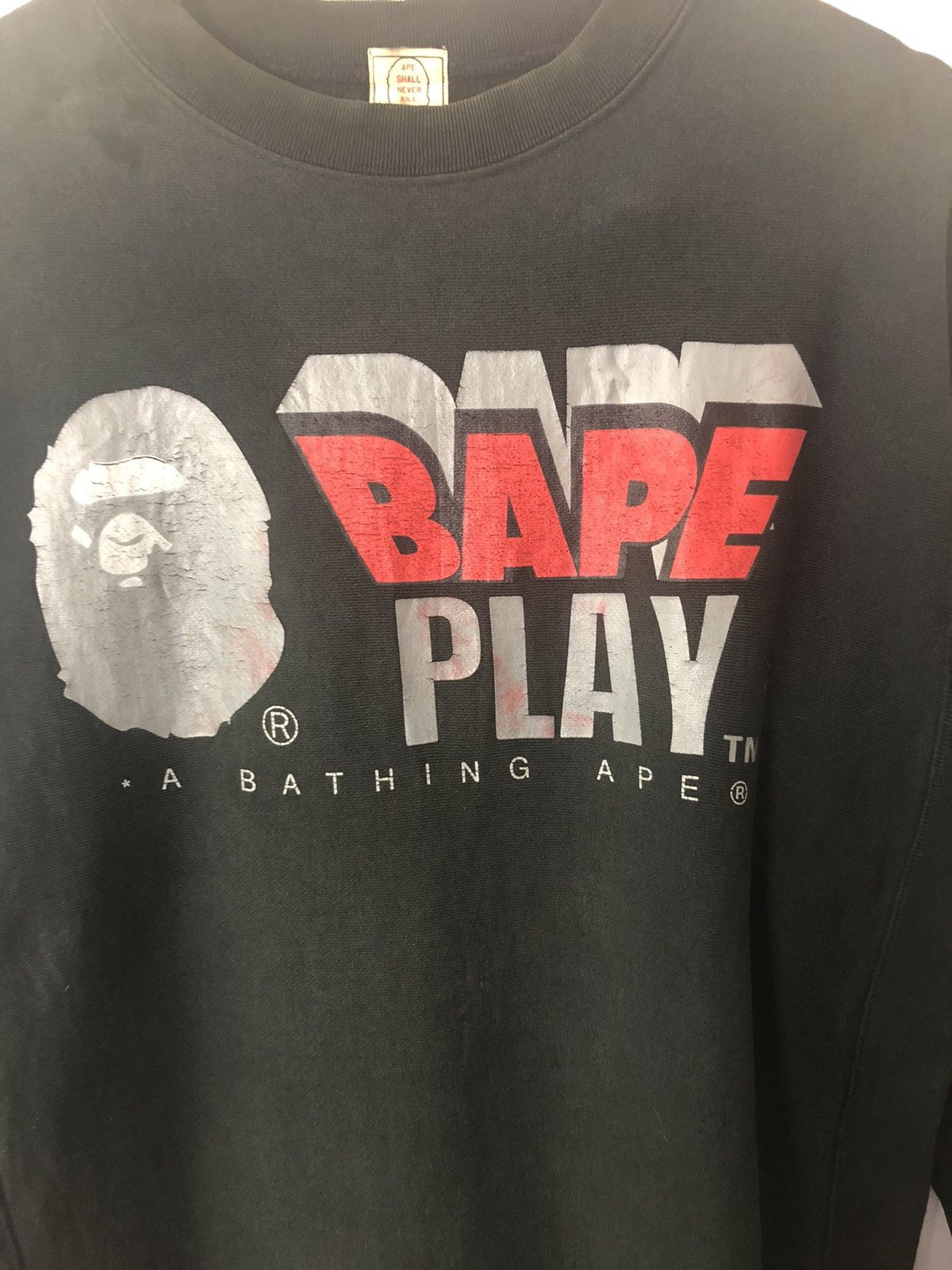 Bape × Vintage Vintage bape Play Black Sweashirt Size US M / EU 48-50 / 2 - 3 Thumbnail