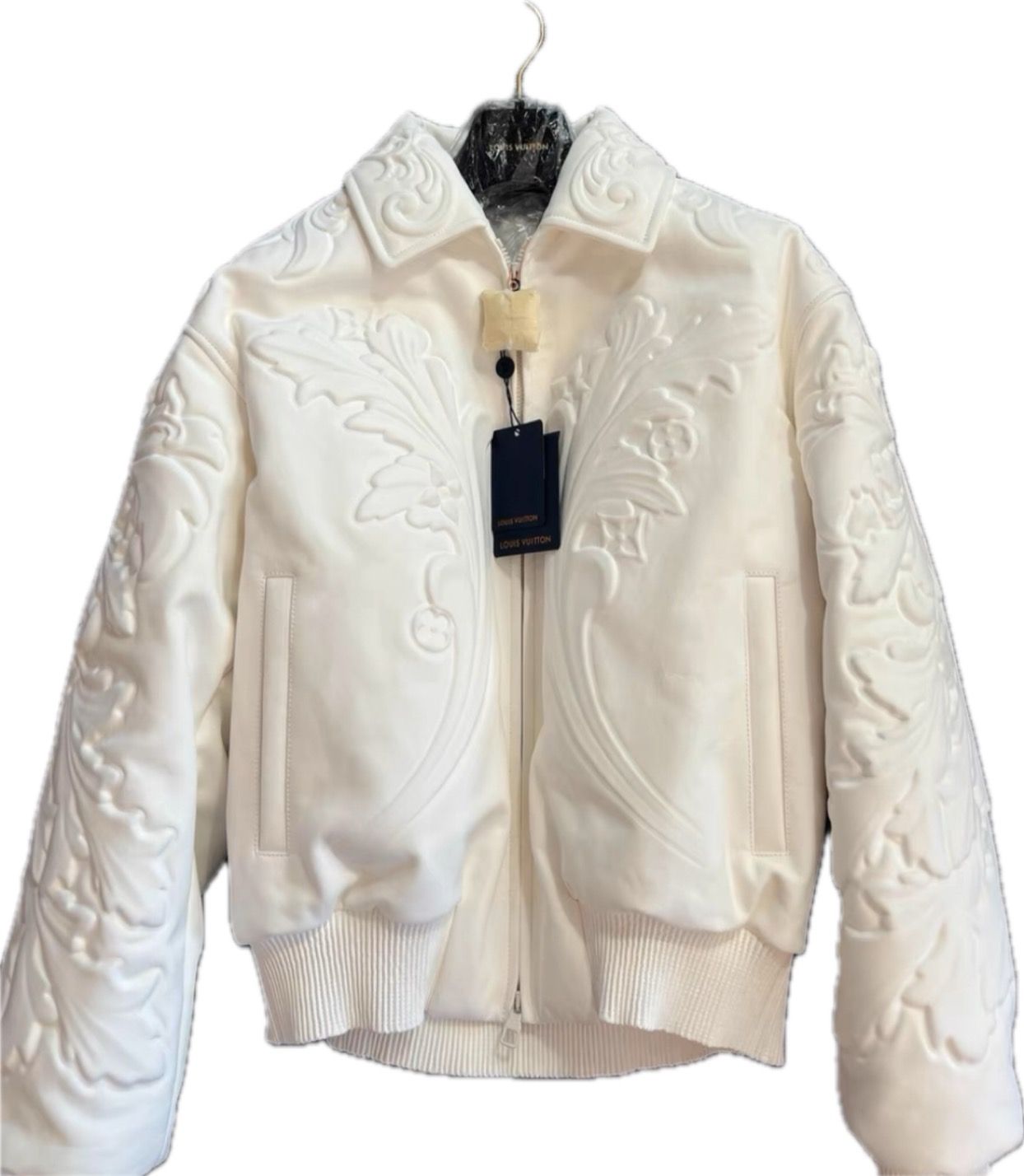 Louis Vuitton LV Ornaments Leather Coat, White, One Size