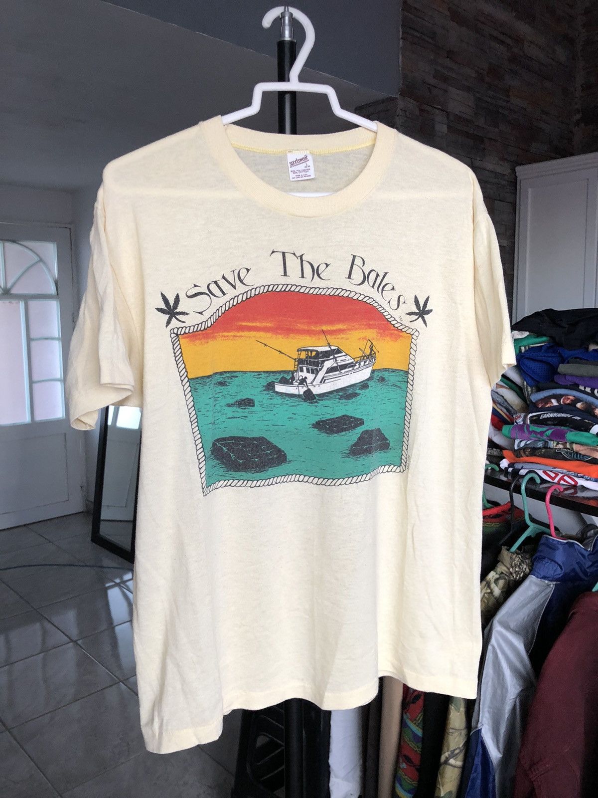 Band Tees × Vintage RARE 80’s Save The Bales Single Stitch Funny Graphic Tee Size US M / EU 48-50 / 2 - 2 Thumbnail