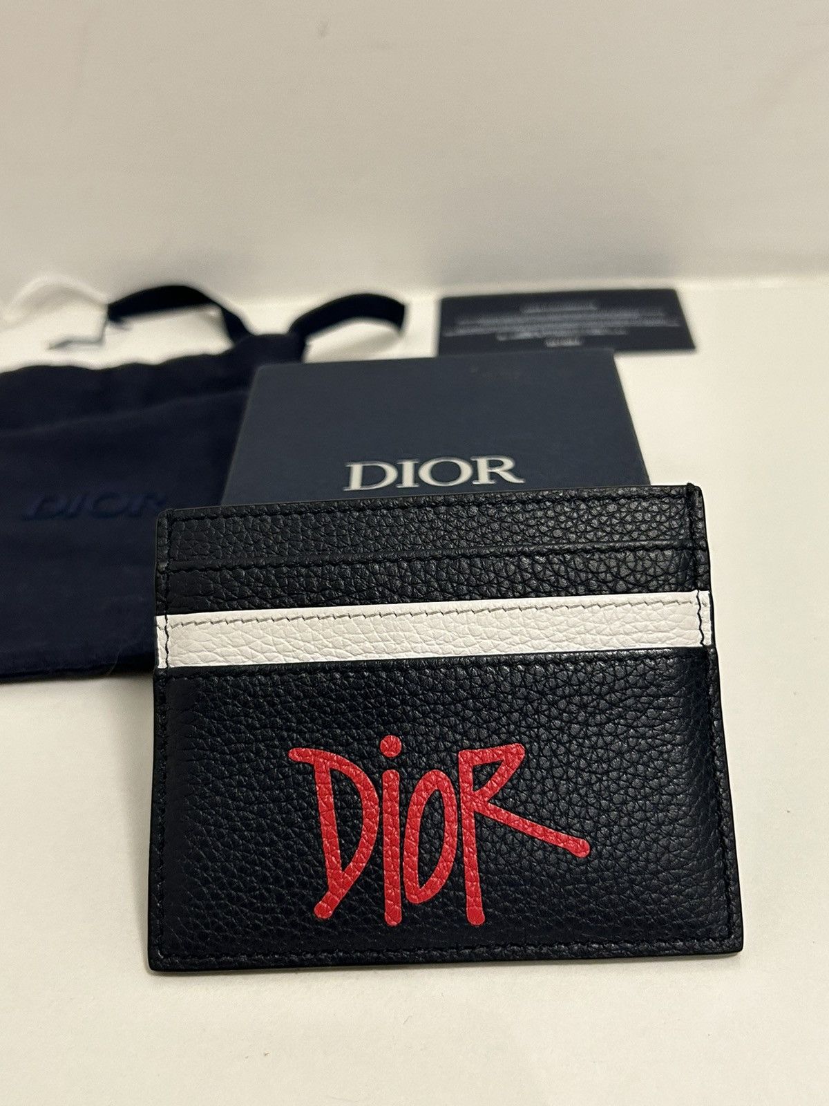 dior x stussy card holder