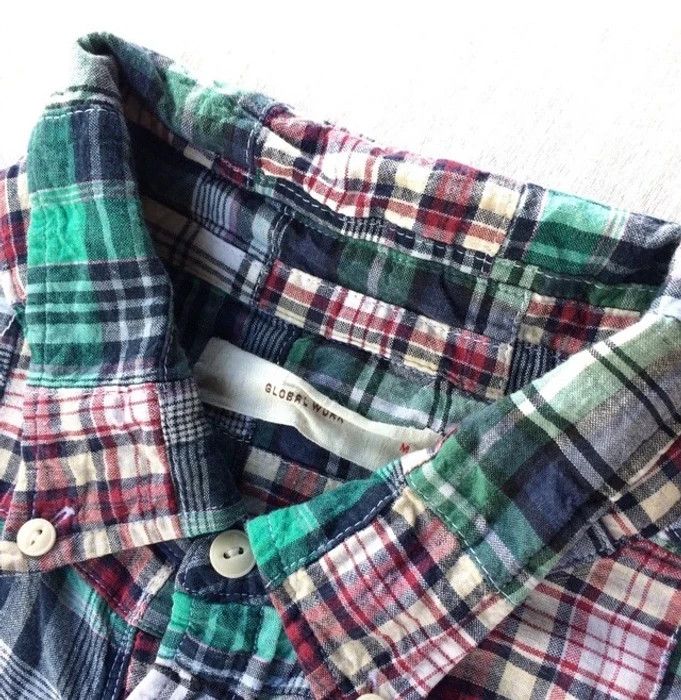 Japanese Brand Global Work Patchwork Curt Cobain Style Shirt Button Up Size US M / EU 48-50 / 2 - 4 Thumbnail