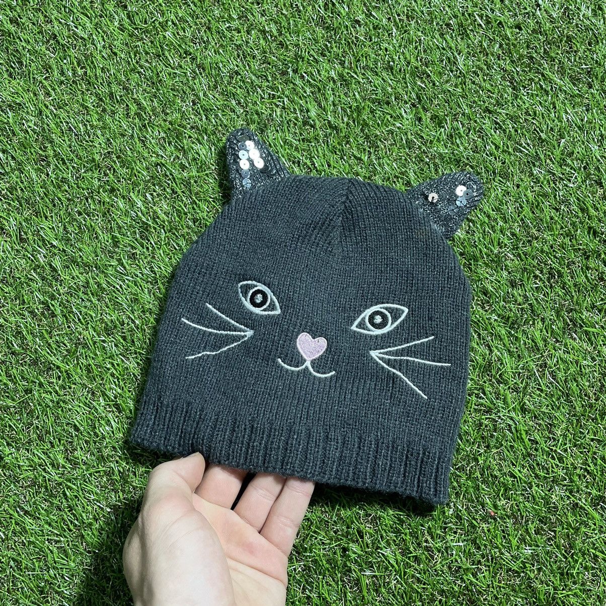 Vintage Vintage 90s Cat Beanie Black Mohair Knit Streetwear Faded OS Size ONE SIZE - 4 Thumbnail