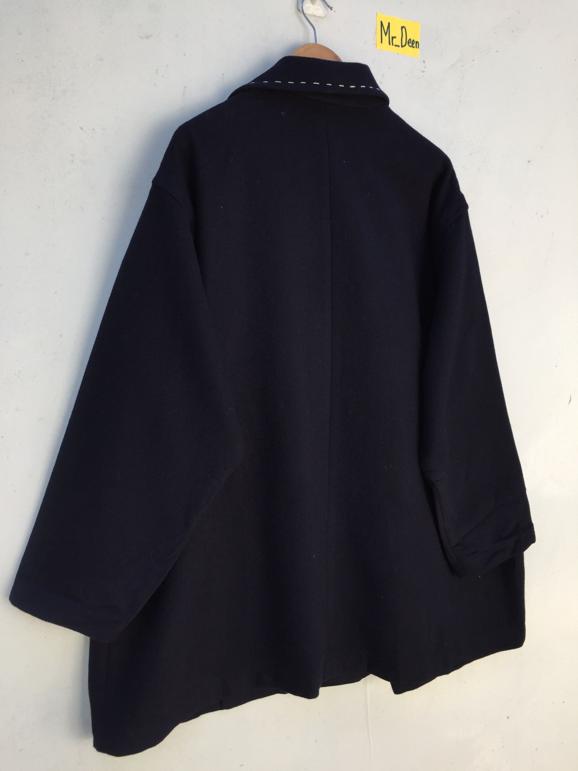 Yohji Yamamoto RARE!! Yohji Yamamoto Navy Blue Archival Wool Long Coat Size US XL / EU 56 / 4 - 11 Thumbnail