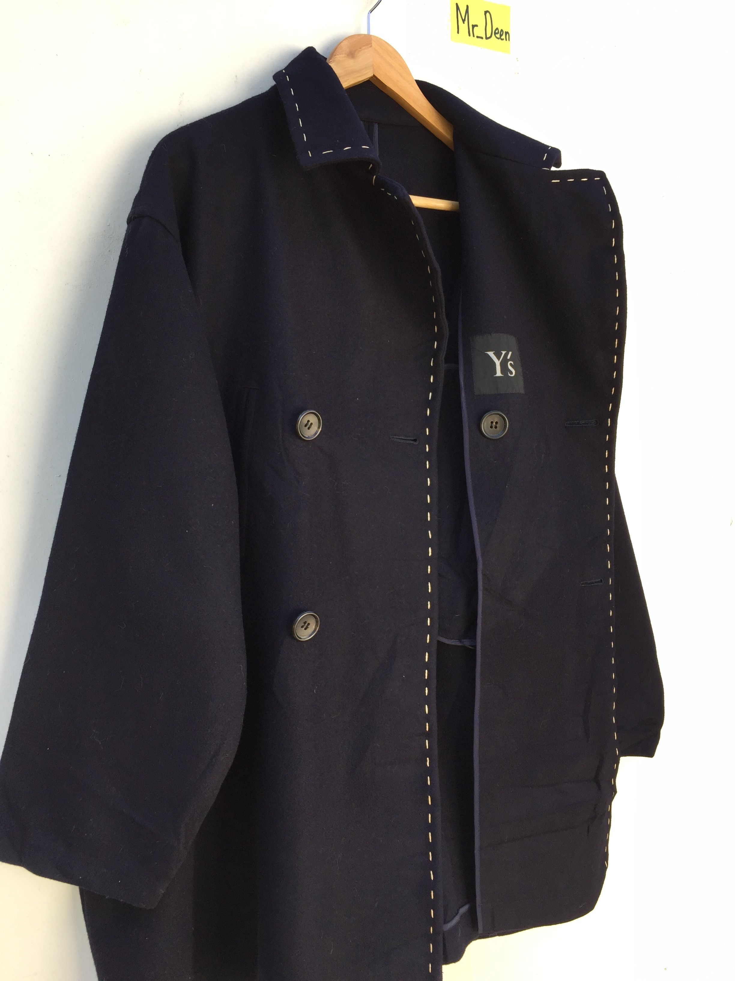 Yohji Yamamoto RARE!! Yohji Yamamoto Navy Blue Archival Wool Long Coat Size US XL / EU 56 / 4 - 15 Thumbnail