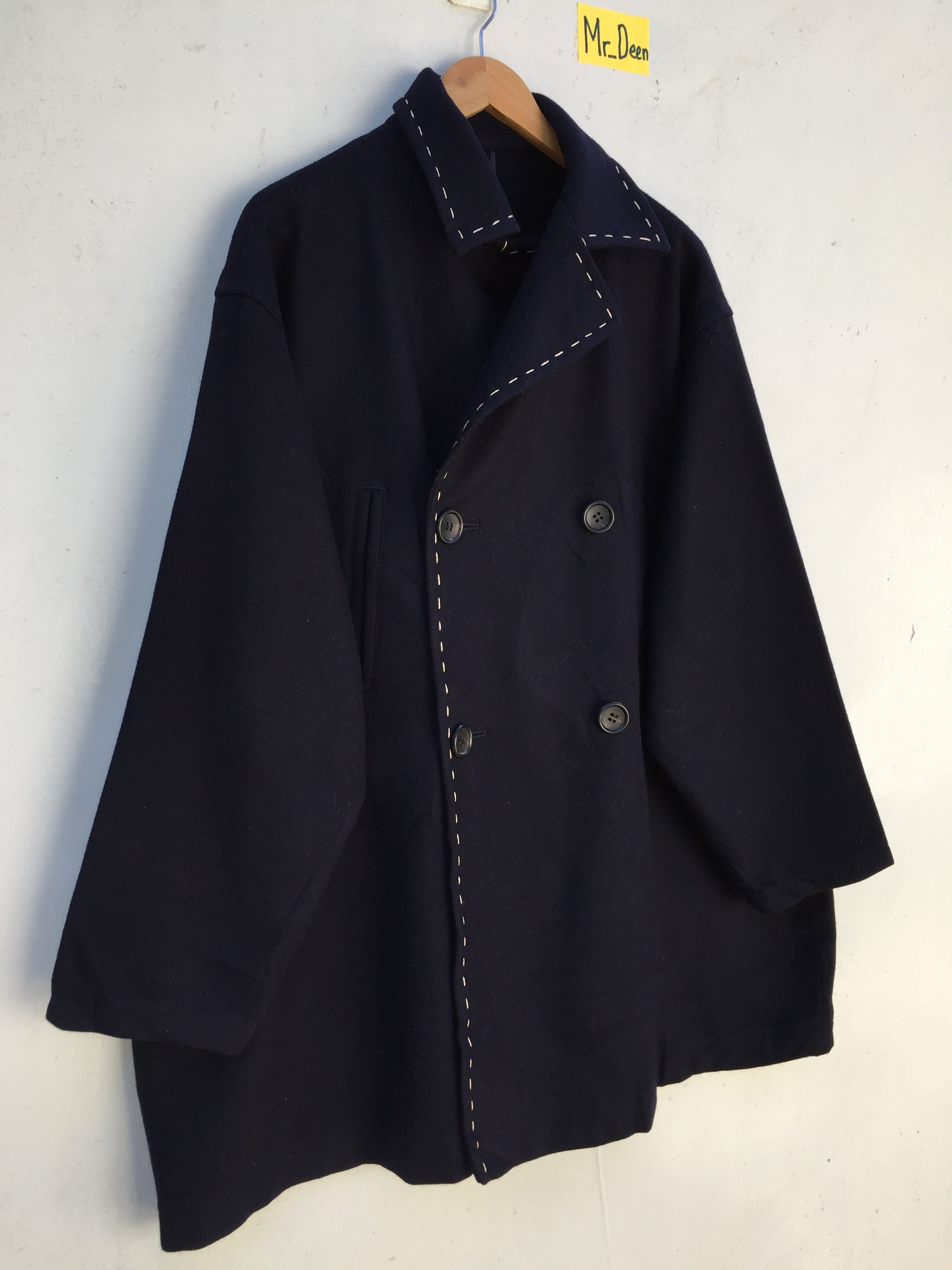 Yohji Yamamoto RARE!! Yohji Yamamoto Navy Blue Archival Wool Long Coat Size US XL / EU 56 / 4 - 3 Thumbnail