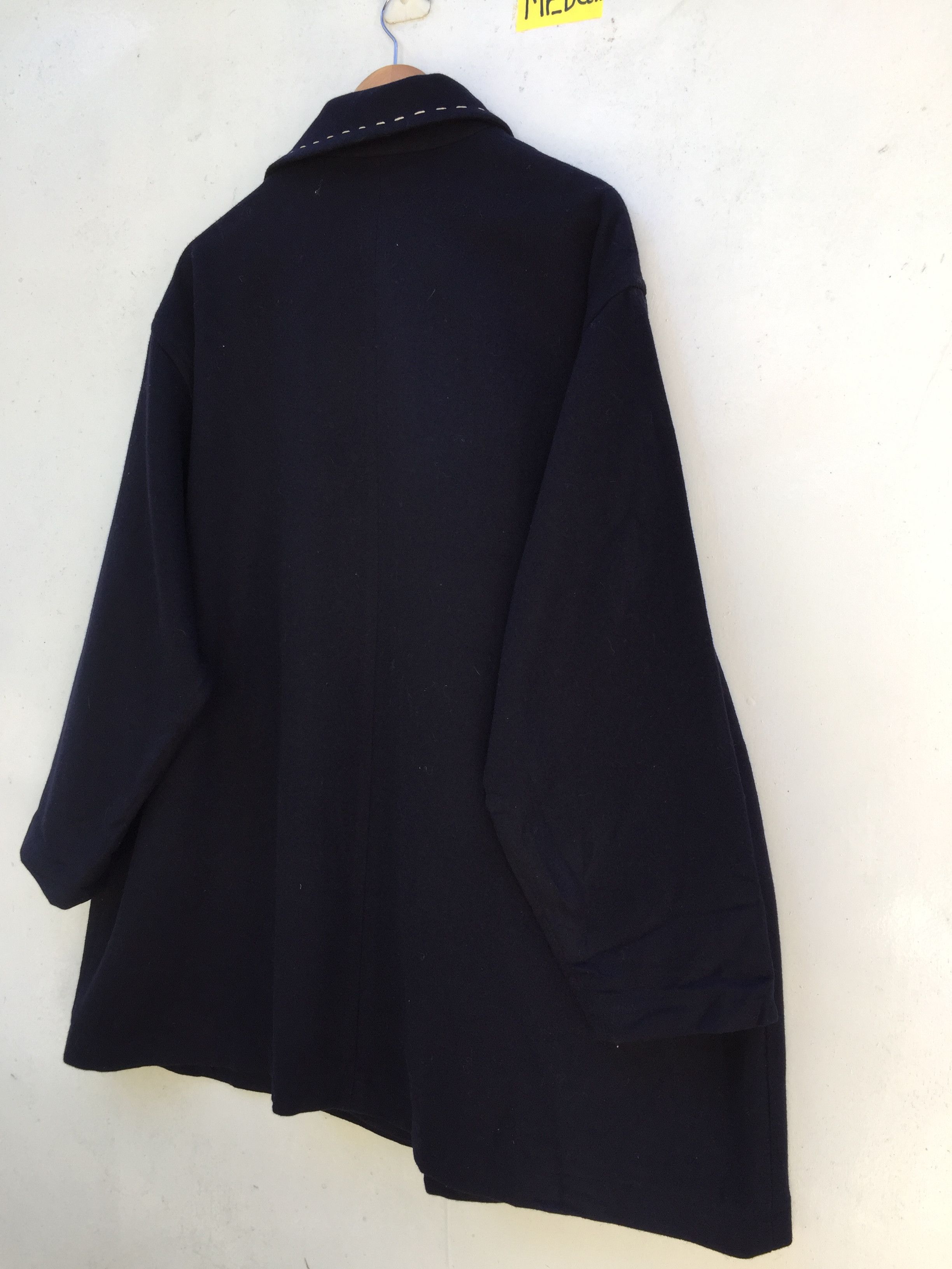Yohji Yamamoto RARE!! Yohji Yamamoto Navy Blue Archival Wool Long Coat Size US XL / EU 56 / 4 - 12 Thumbnail