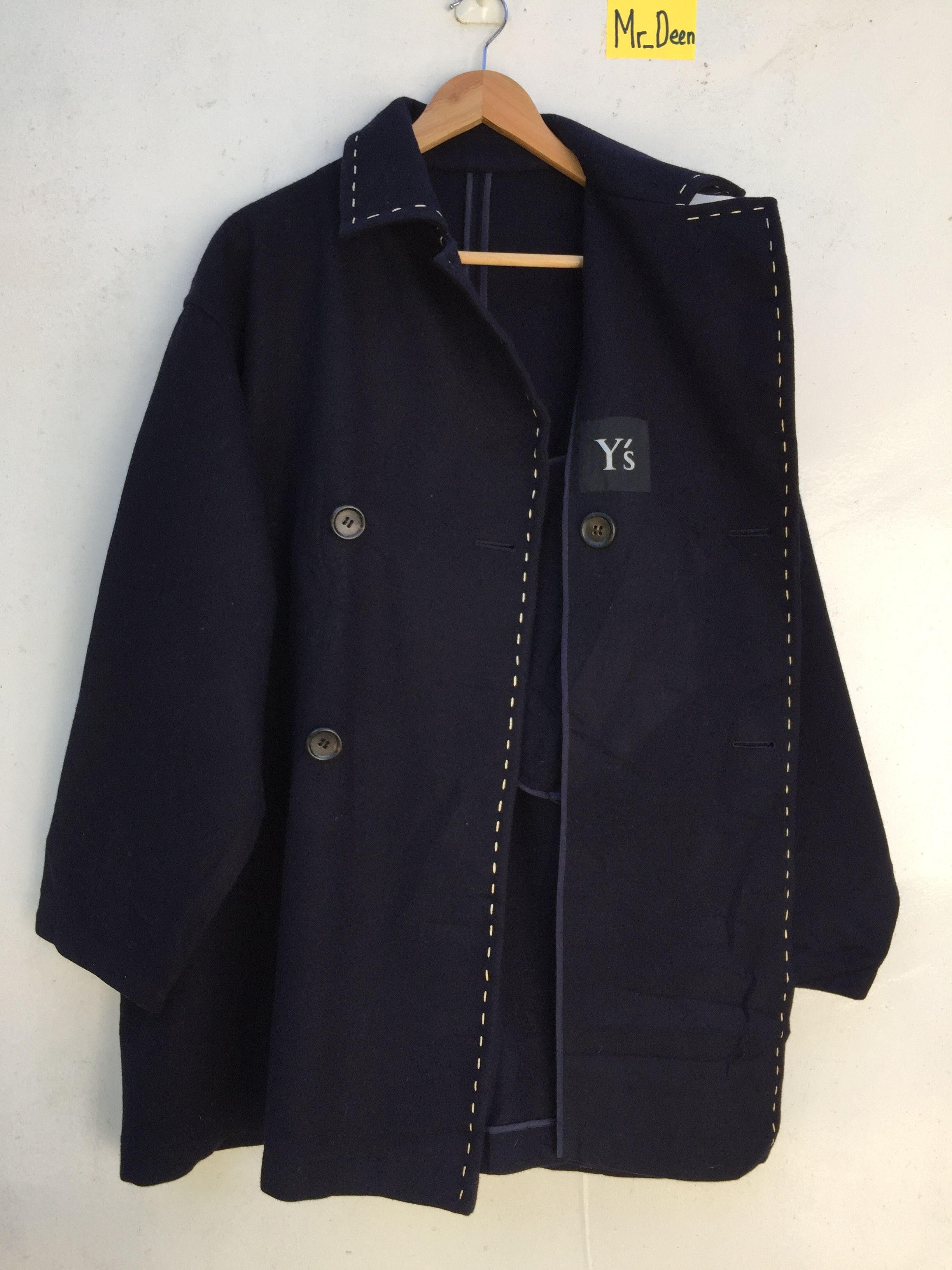 Yohji Yamamoto RARE!! Yohji Yamamoto Navy Blue Archival Wool Long Coat Size US XL / EU 56 / 4 - 14 Thumbnail