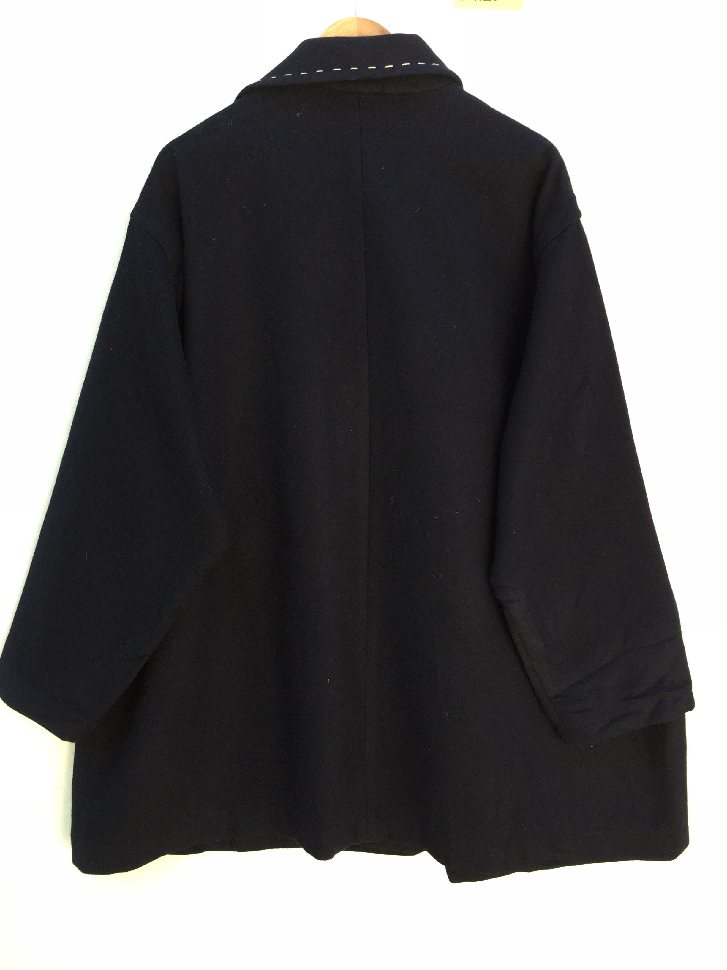 Yohji Yamamoto RARE!! Yohji Yamamoto Navy Blue Archival Wool Long Coat Size US XL / EU 56 / 4 - 13 Thumbnail