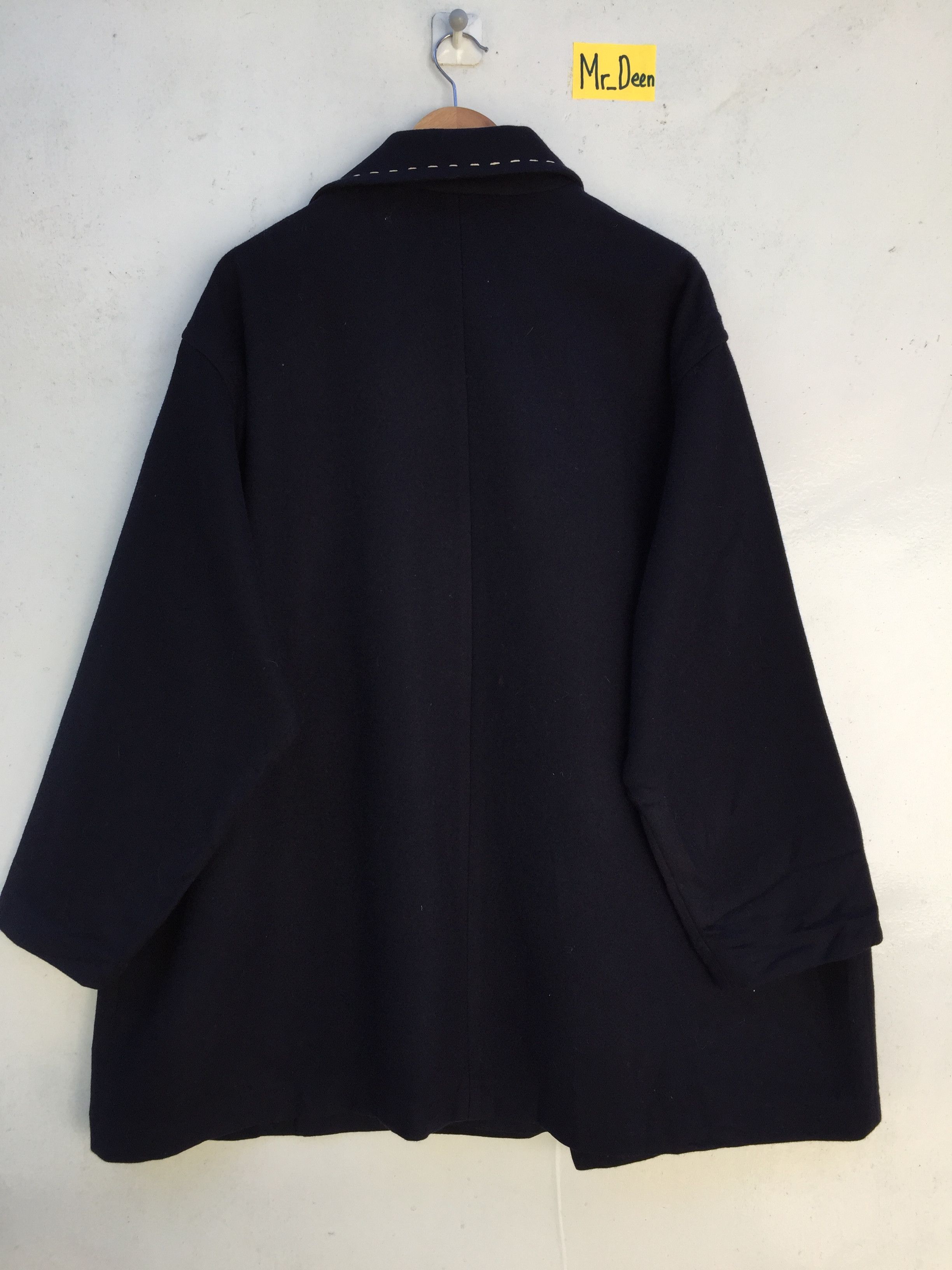 Yohji Yamamoto RARE!! Yohji Yamamoto Navy Blue Archival Wool Long Coat Size US XL / EU 56 / 4 - 10 Thumbnail