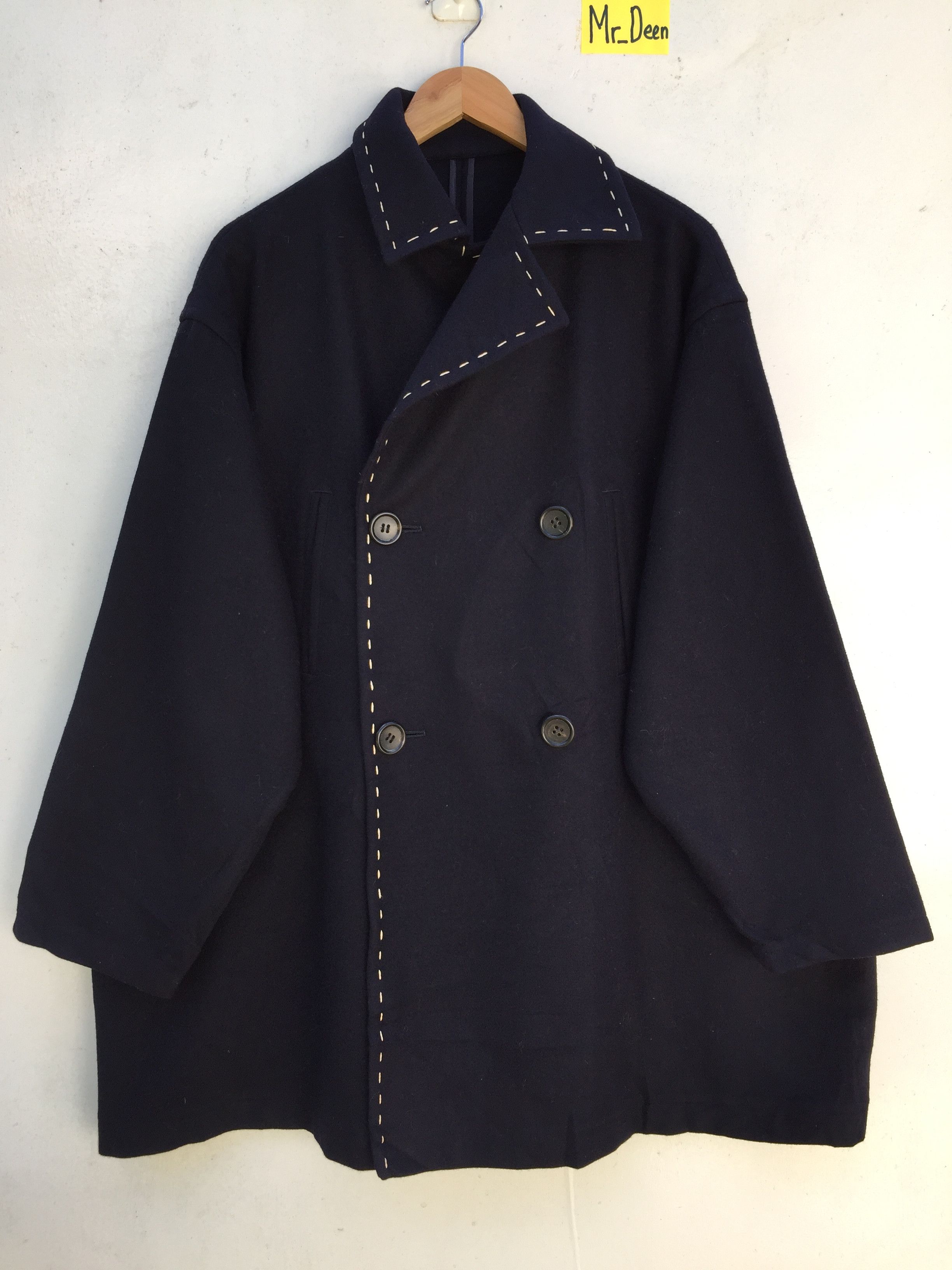 Yohji Yamamoto RARE!! Yohji Yamamoto Navy Blue Archival Wool Long Coat Size US XL / EU 56 / 4 - 2 Thumbnail