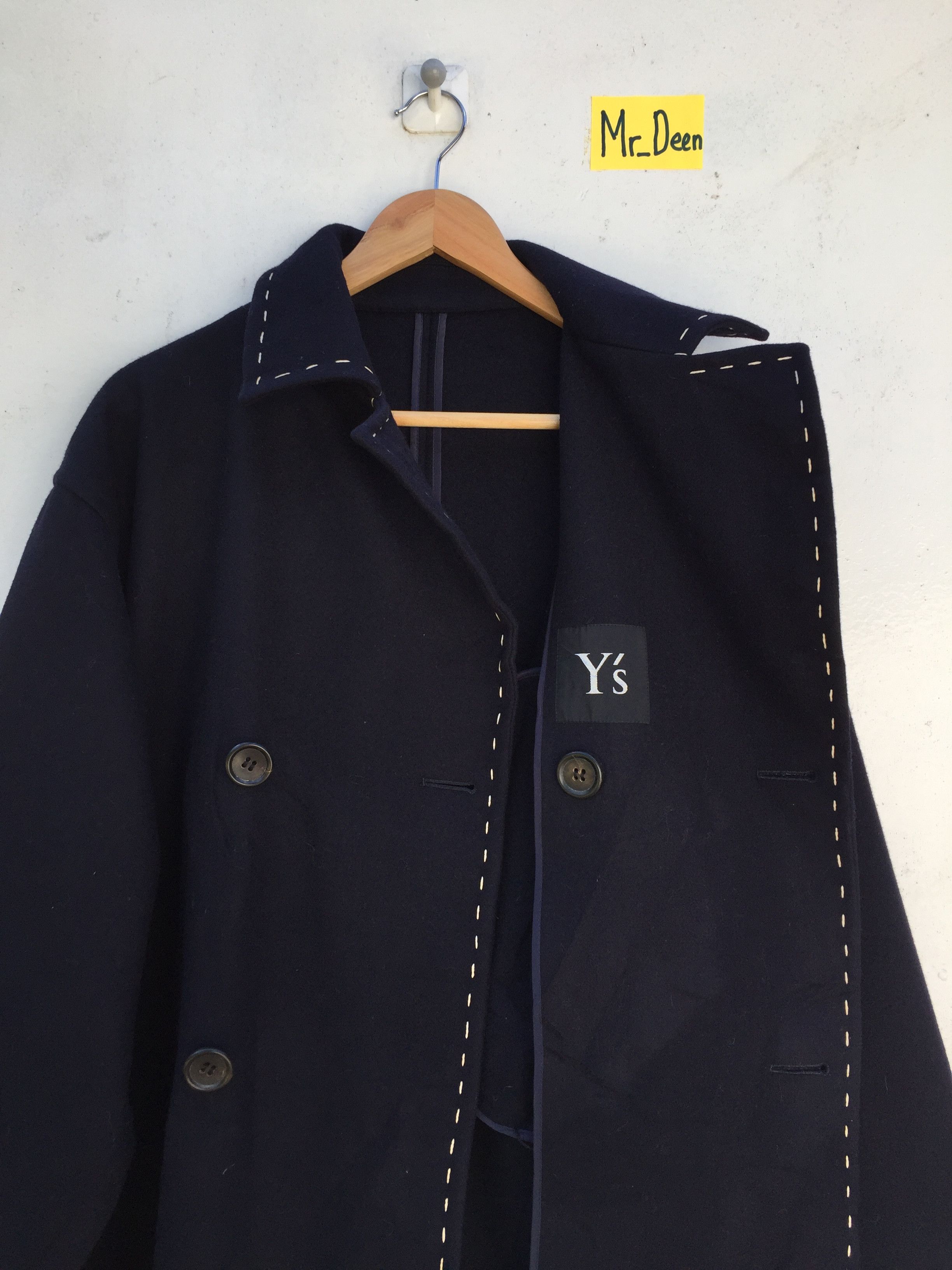 Yohji Yamamoto RARE!! Yohji Yamamoto Navy Blue Archival Wool Long Coat Size US XL / EU 56 / 4 - 16 Thumbnail