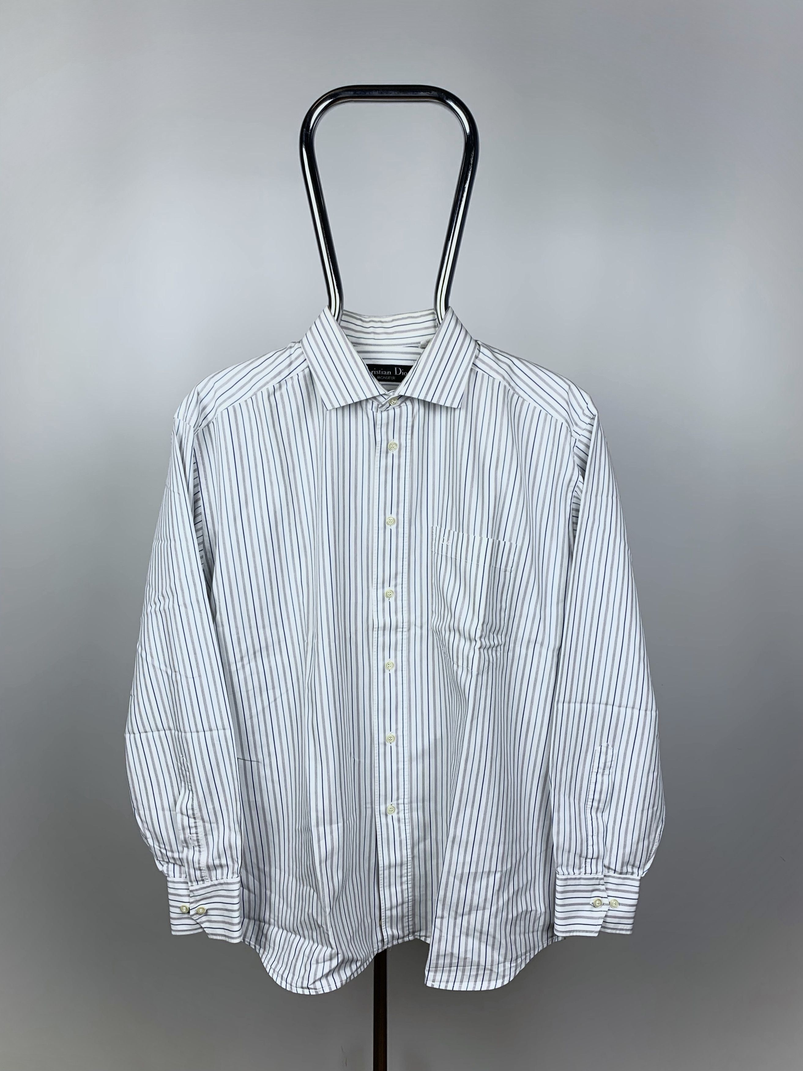 Christian Dior White Striped Luxury Cotton ShirtRRP 150£