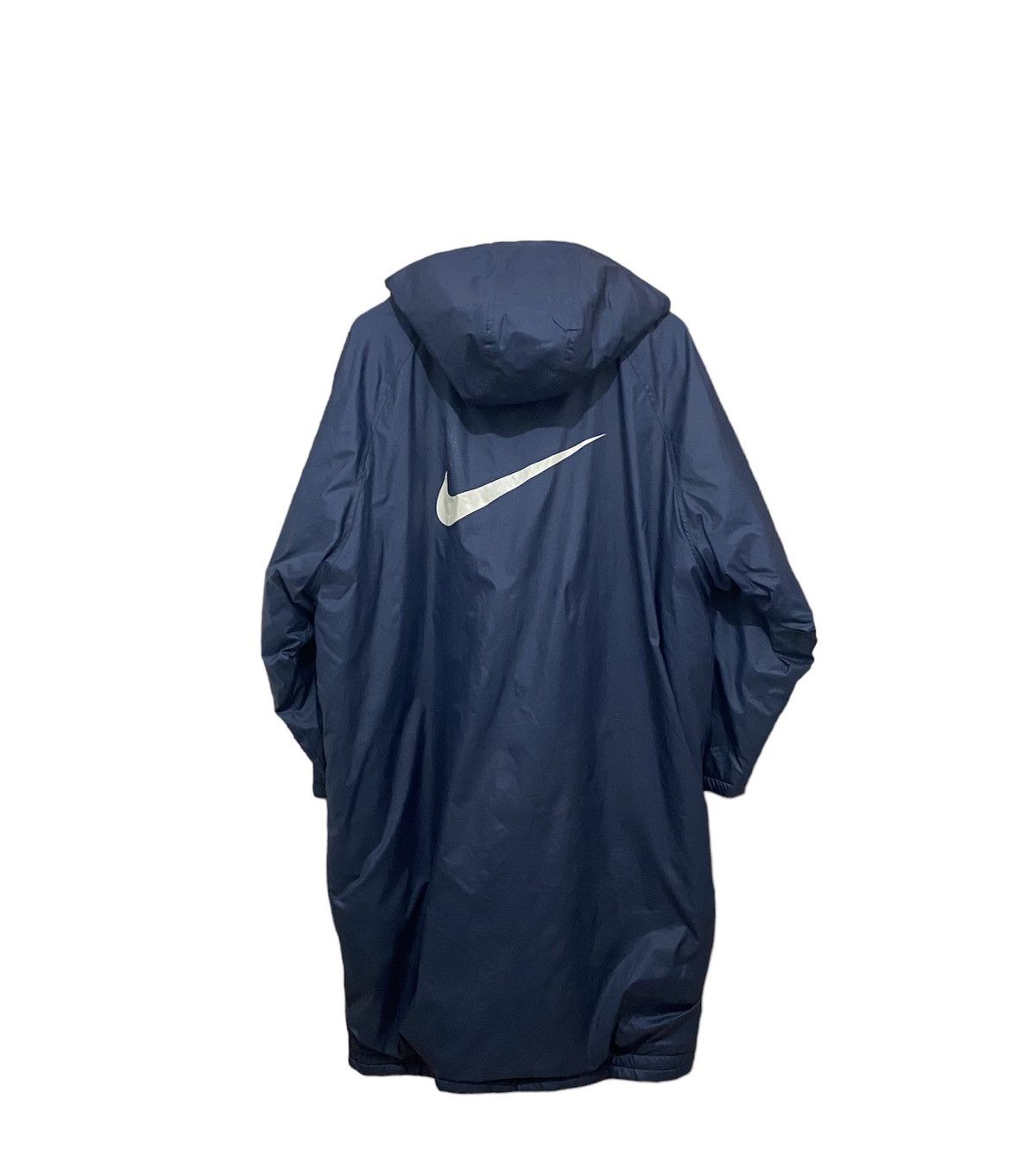 Nike × Vintage Vintage 90s Nike Big Logo Inner Fleece Long Coat Size US M / EU 48-50 / 2 - 1 Thumbnail