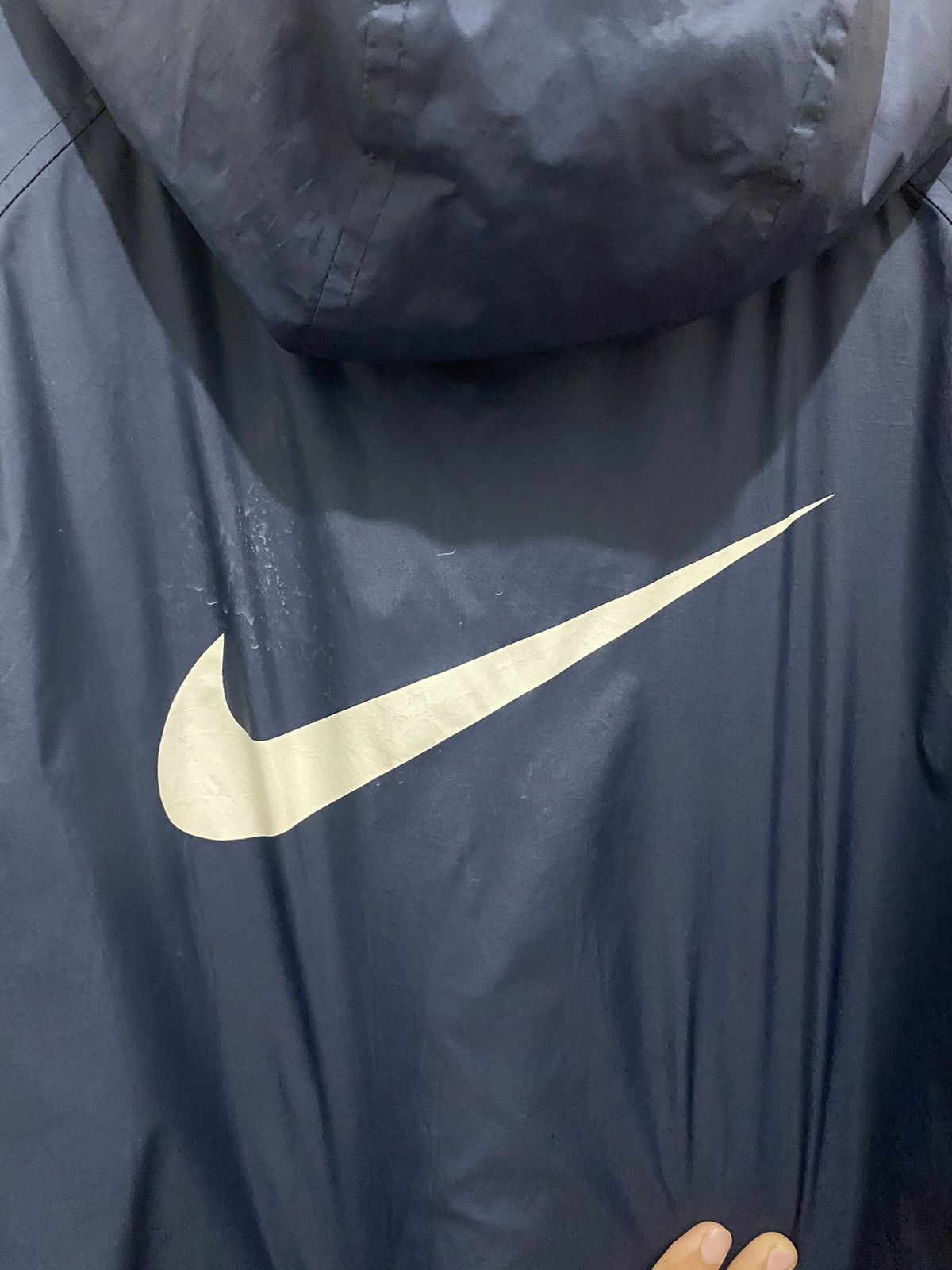 Nike × Vintage Vintage 90s Nike Big Logo Inner Fleece Long Coat Size US M / EU 48-50 / 2 - 7 Thumbnail