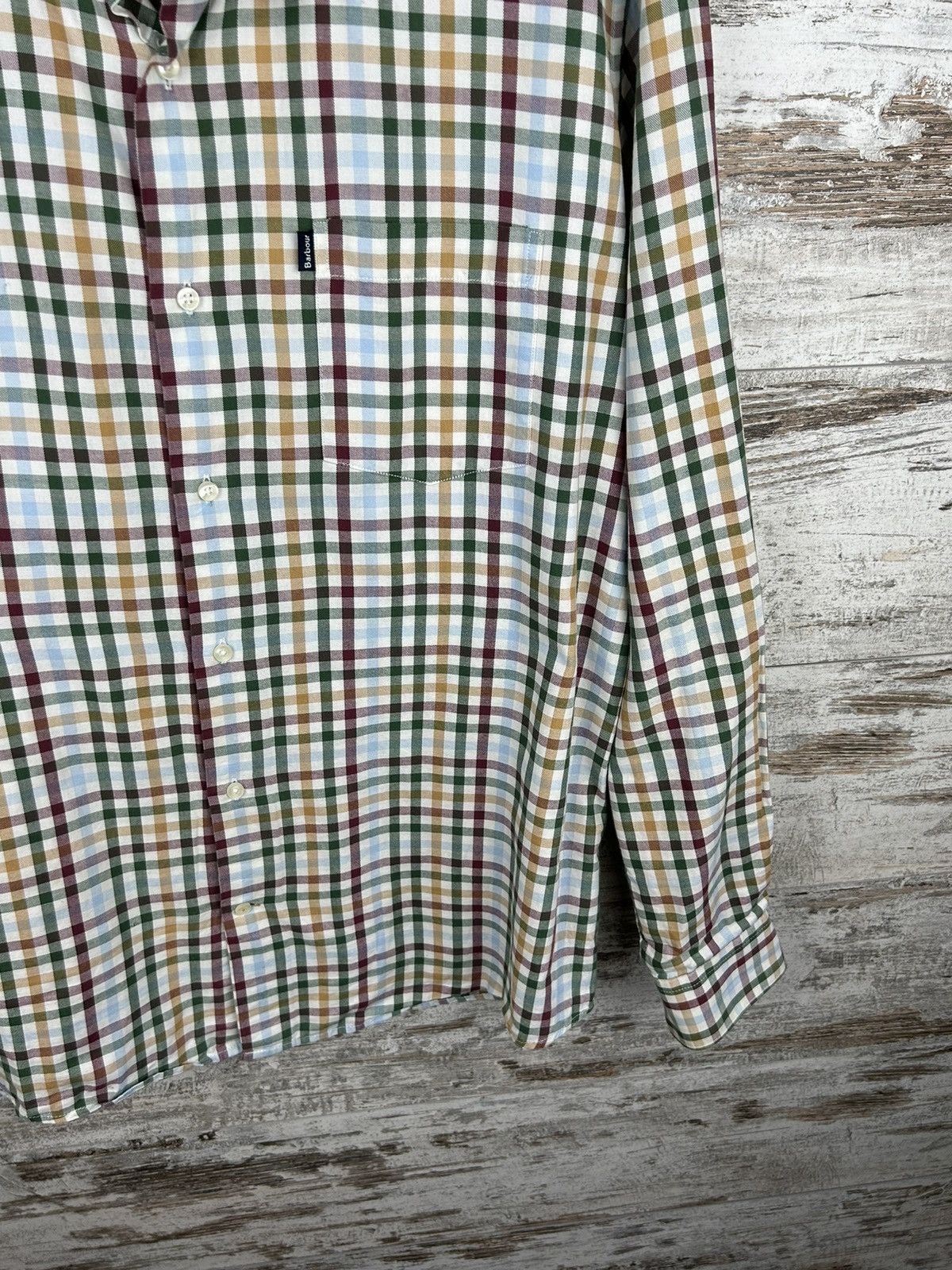 Barbour × Vintage Mens Vintage BARBOUR MENS LONG SLEEVE SHIRT button up tee Size US M / EU 48-50 / 2 - 4 Thumbnail