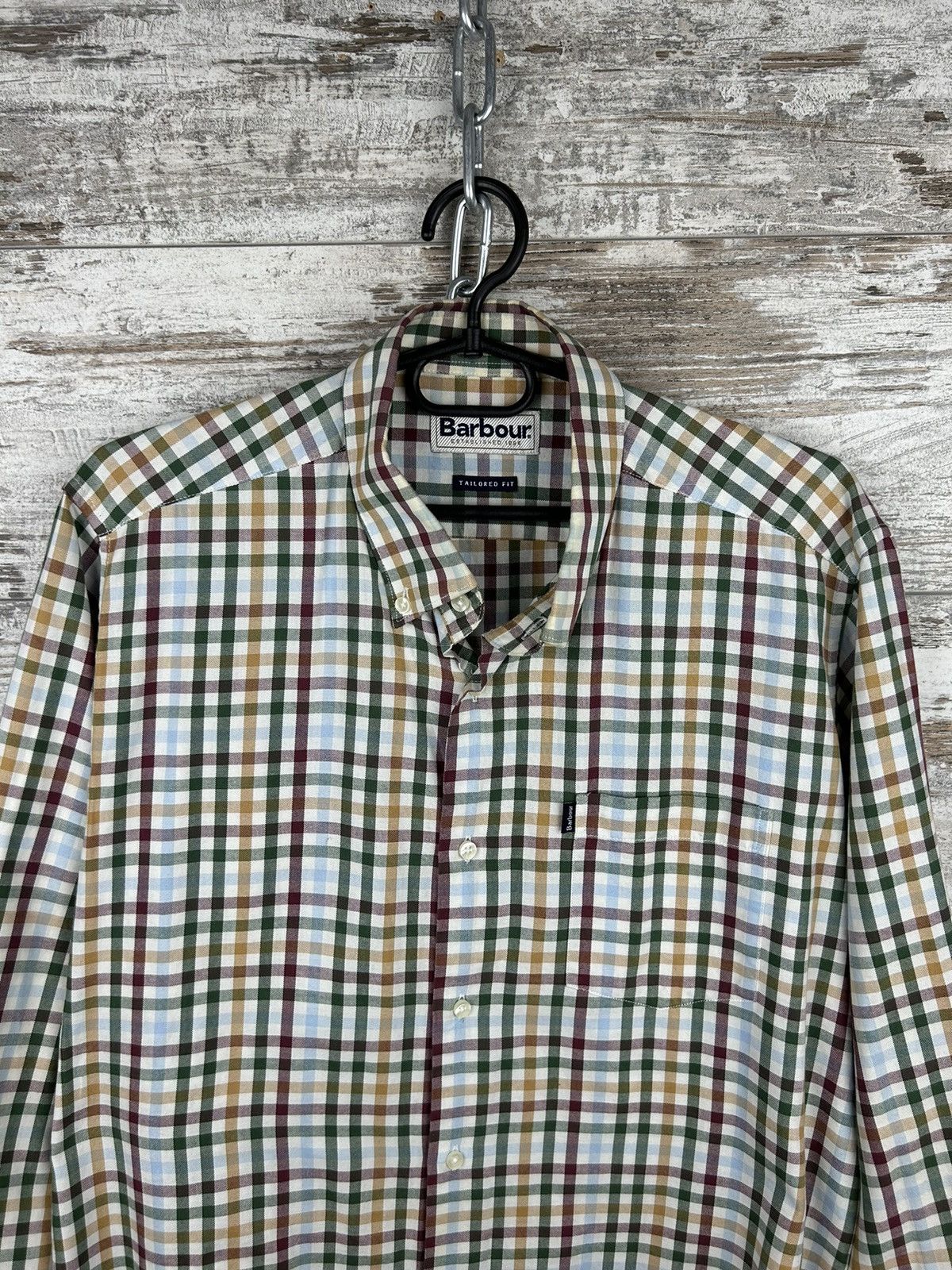 Barbour × Vintage Mens Vintage BARBOUR MENS LONG SLEEVE SHIRT button up tee Size US M / EU 48-50 / 2 - 2 Thumbnail