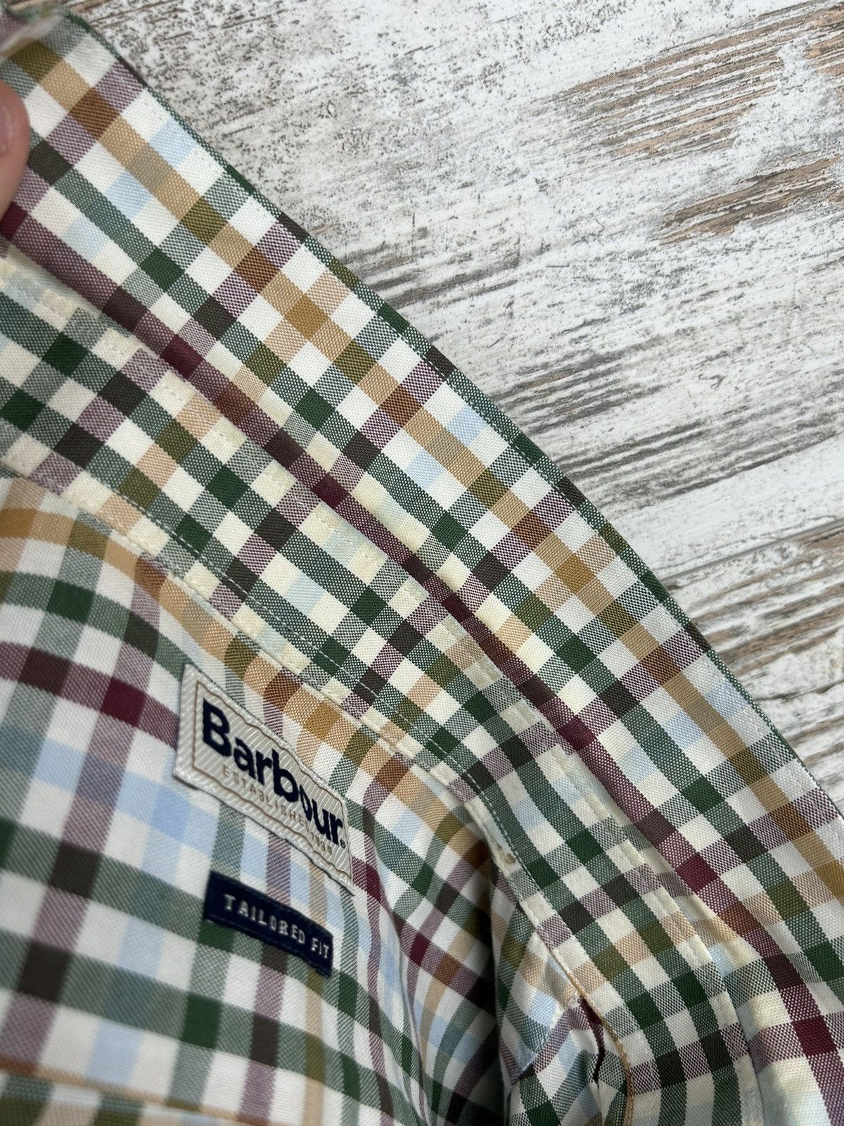 Barbour × Vintage Mens Vintage BARBOUR MENS LONG SLEEVE SHIRT button up tee Size US M / EU 48-50 / 2 - 17 Thumbnail