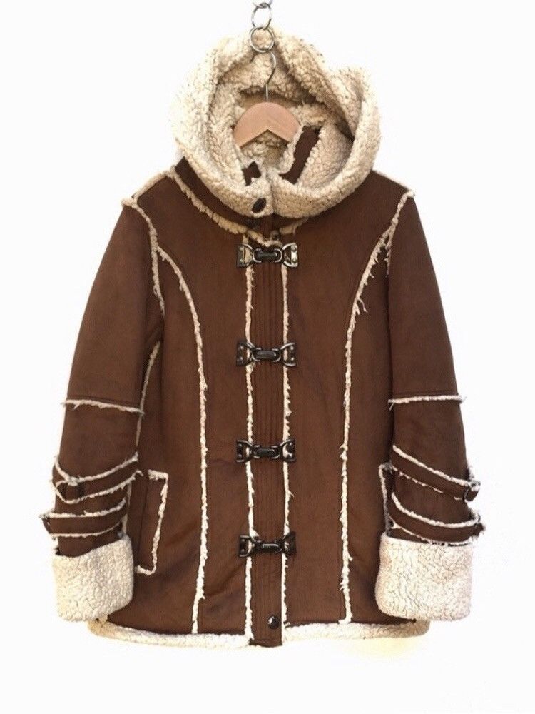 Japanese Brand 🔥Egoist Faux Sheep Skin Jacket With Hoodies Size S / US 4 / IT 40 - 1 Thumbnail
