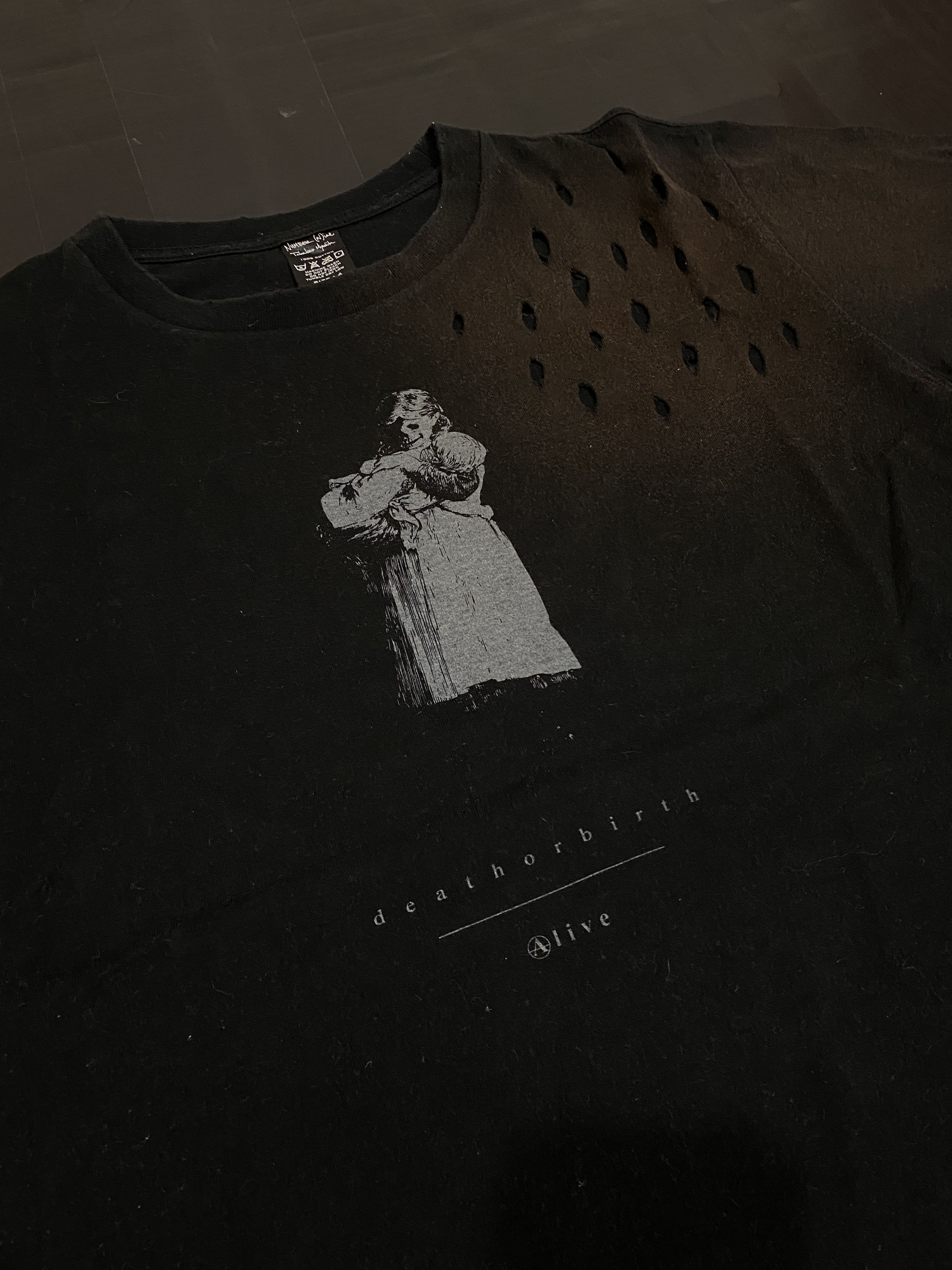 image of Number N Ine Aw08 Death Or Birth Tee in Black, Men's (Size XL)