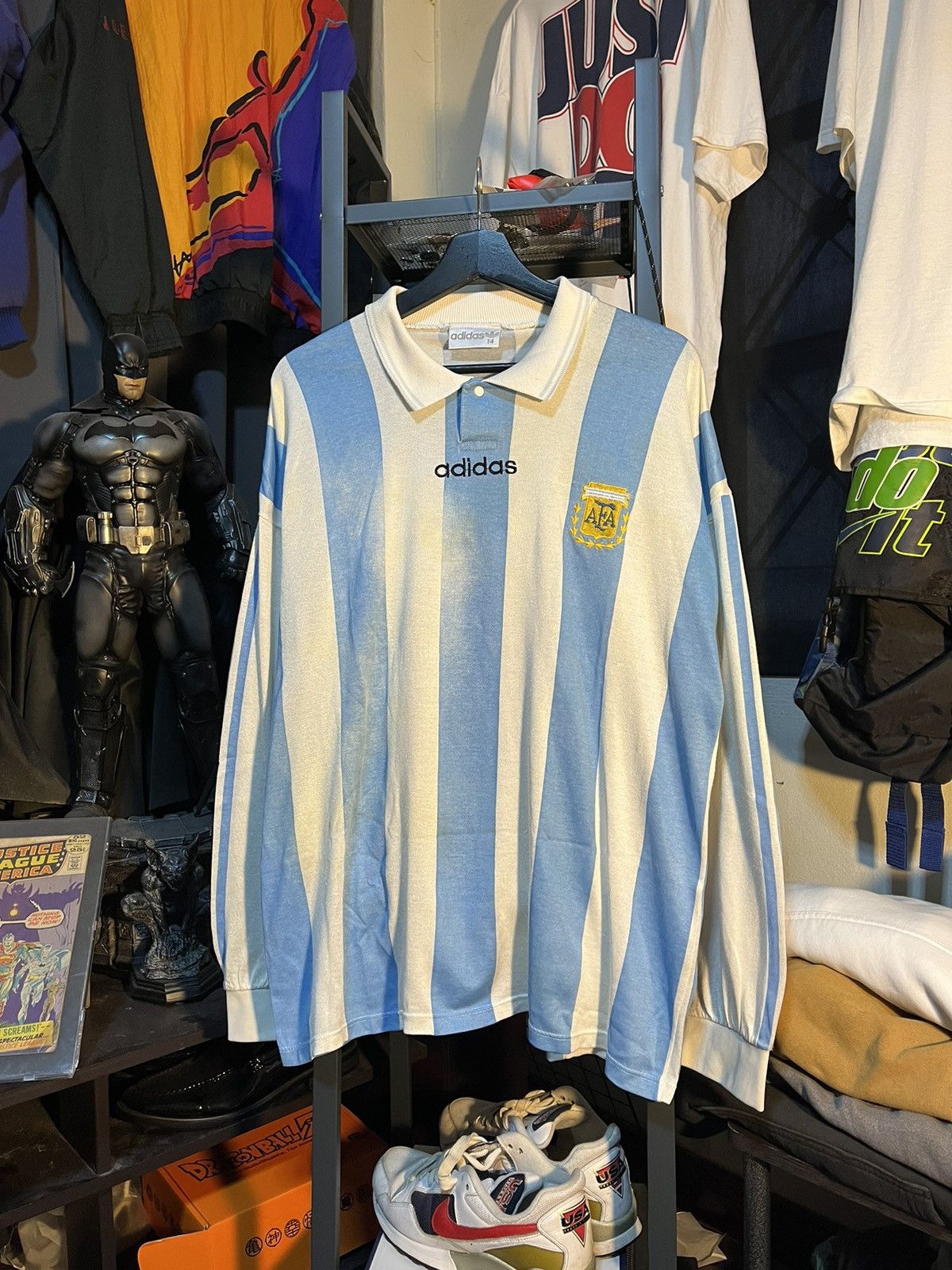 image of Jersey x Soccer Jersey Grail Vintage 1994 Argentina Adidaslong Sleeves Hersey in White/Blue (Size X