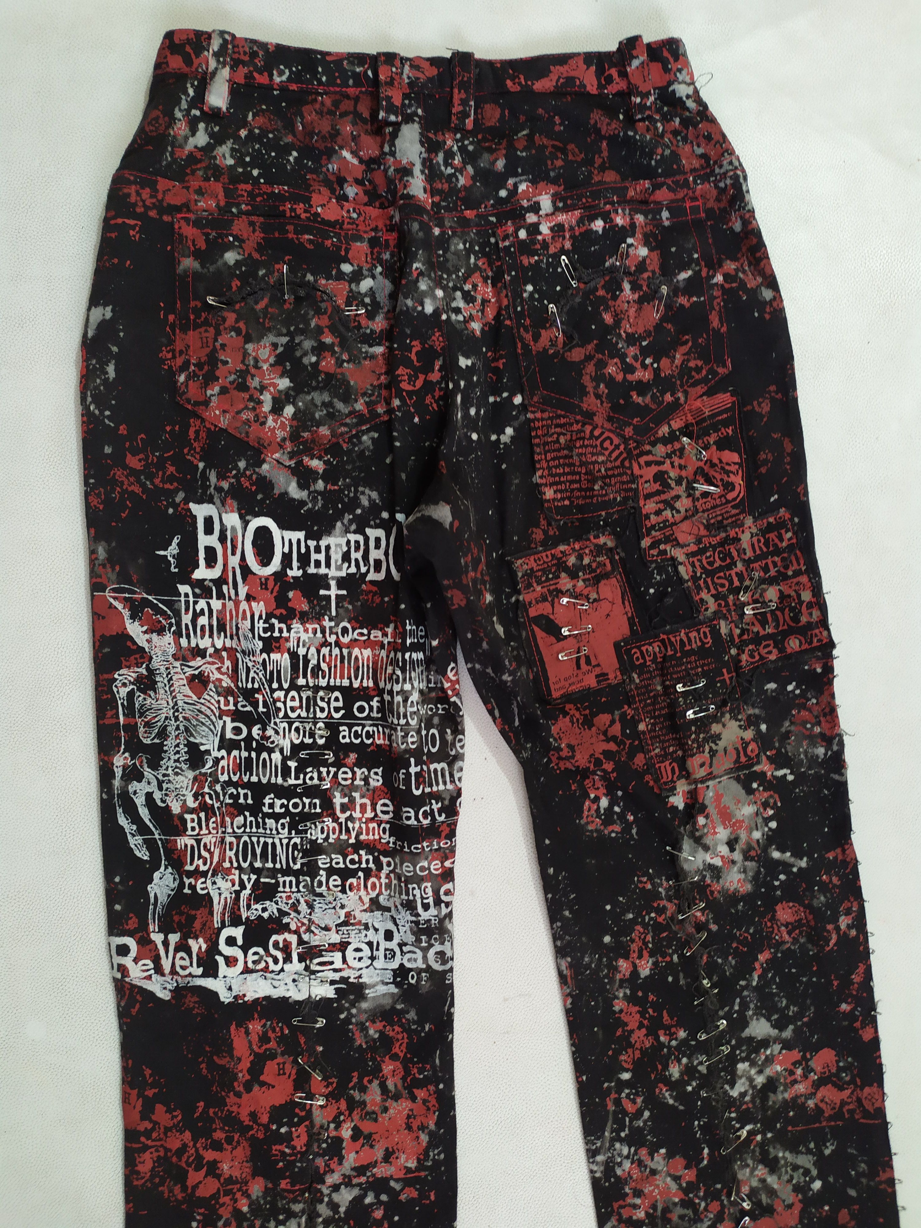 Japanese Brand 🔥H Anarchy By Naoto Japan Punk Bondage Distressed Pants Size US 28 / EU 44 - 11 Thumbnail