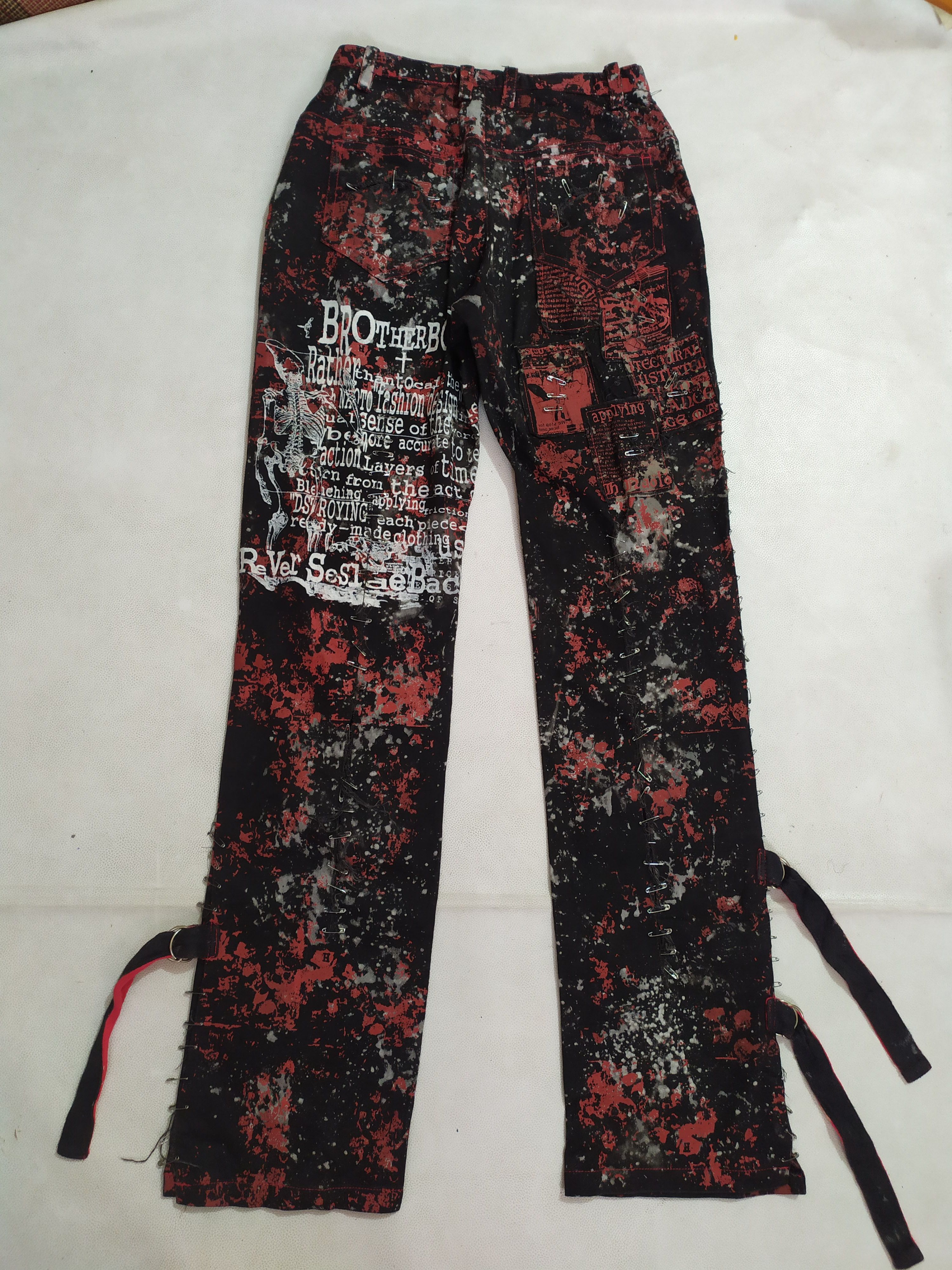 Japanese Brand 🔥H Anarchy By Naoto Japan Punk Bondage Distressed Pants Size US 28 / EU 44 - 9 Thumbnail