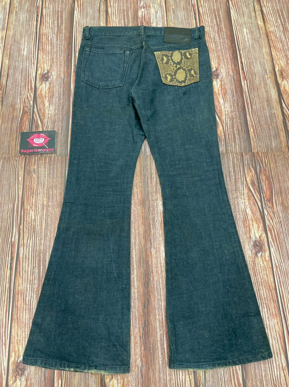 Japanese Brand Bell Bottom Flare Bootcut Jeans SNAKE SKINS VTG Size US 32 / EU 48 - 1 Thumbnail