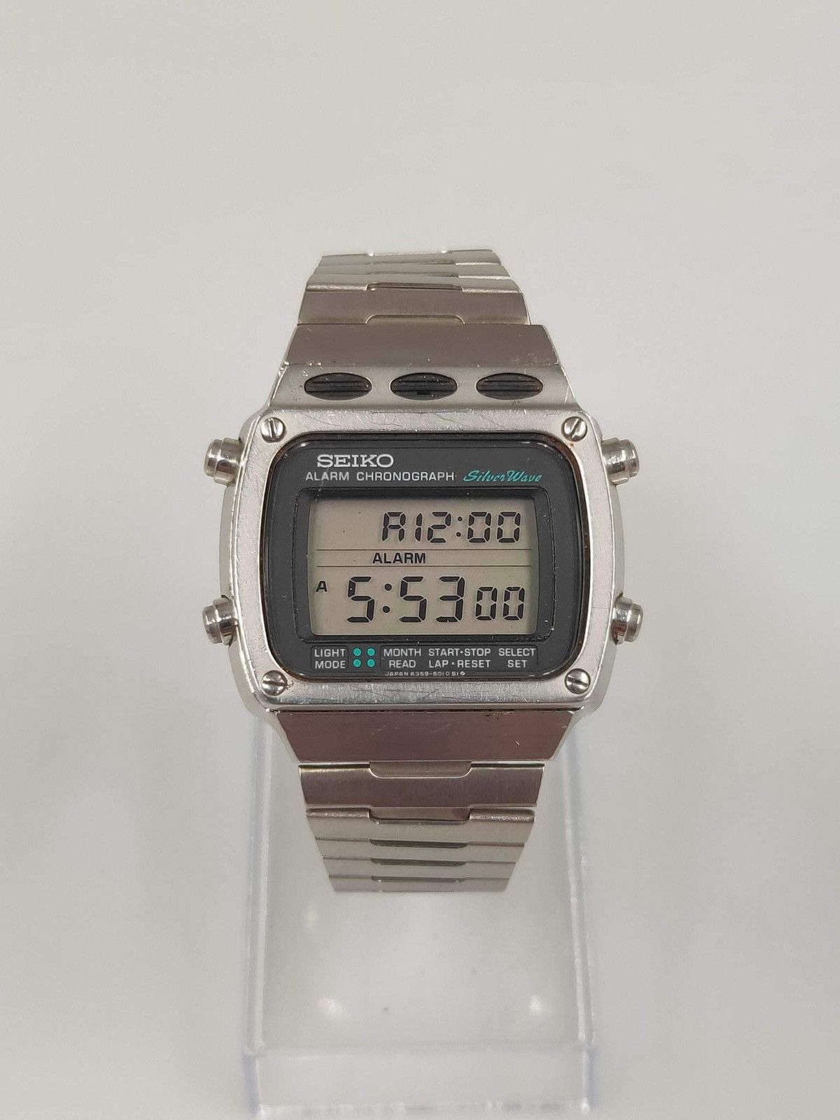 Vintage Vintage SEIKO Silver Wave A359 5020 Digital Men s Watch